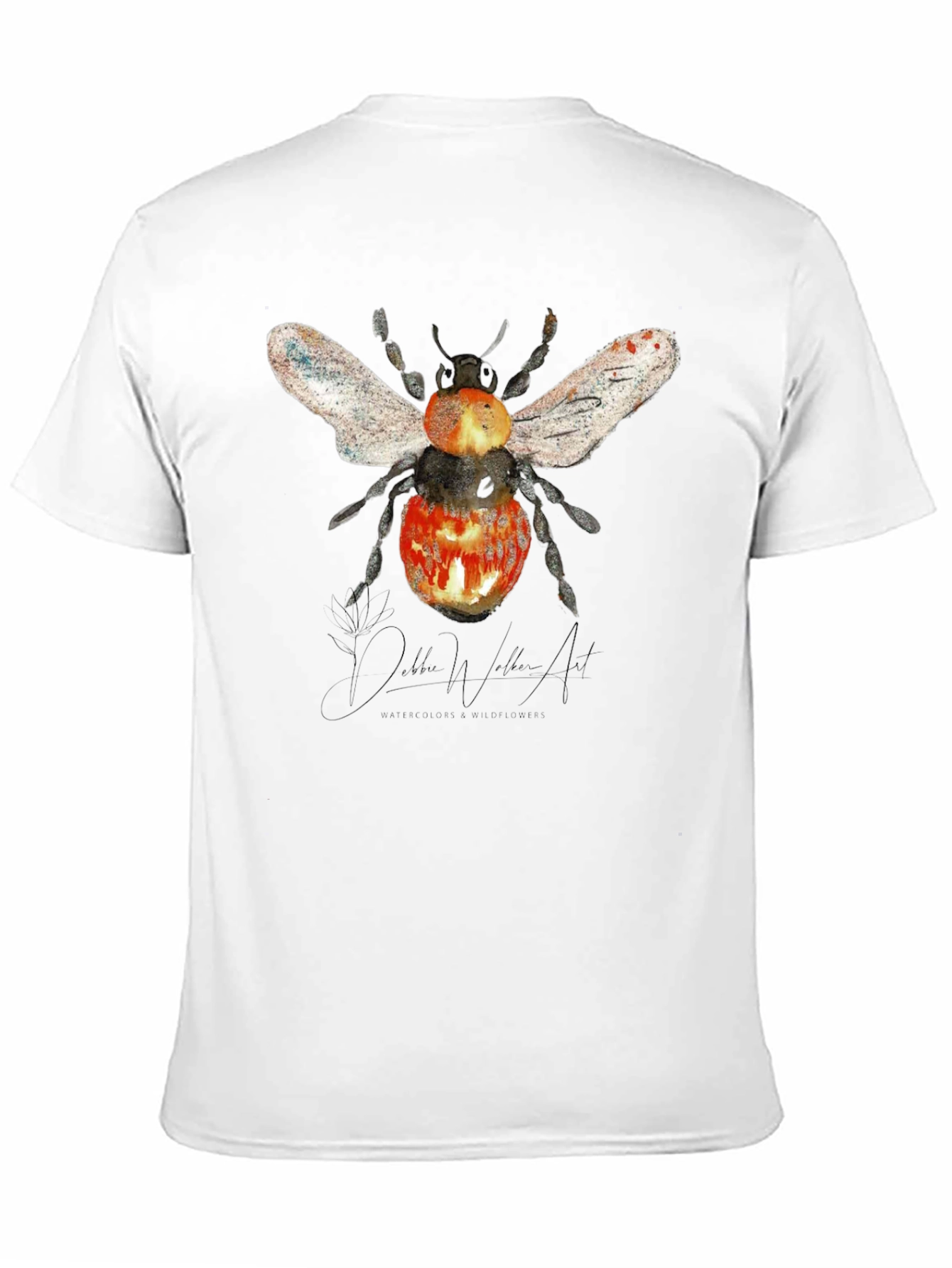 Black Bee Graphic T-Shirt - Artistic Watercolor Design view 11
