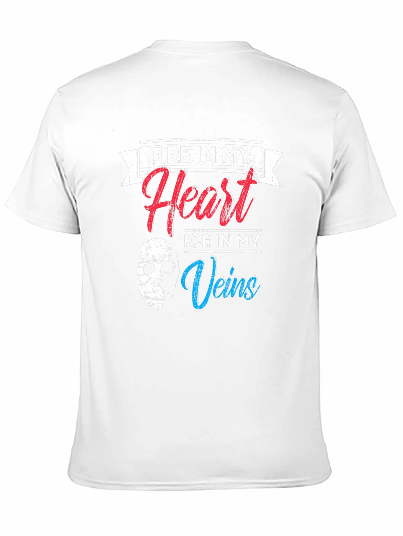 Black Fire Heart Ice Veins Graphic T-Shirt view 11