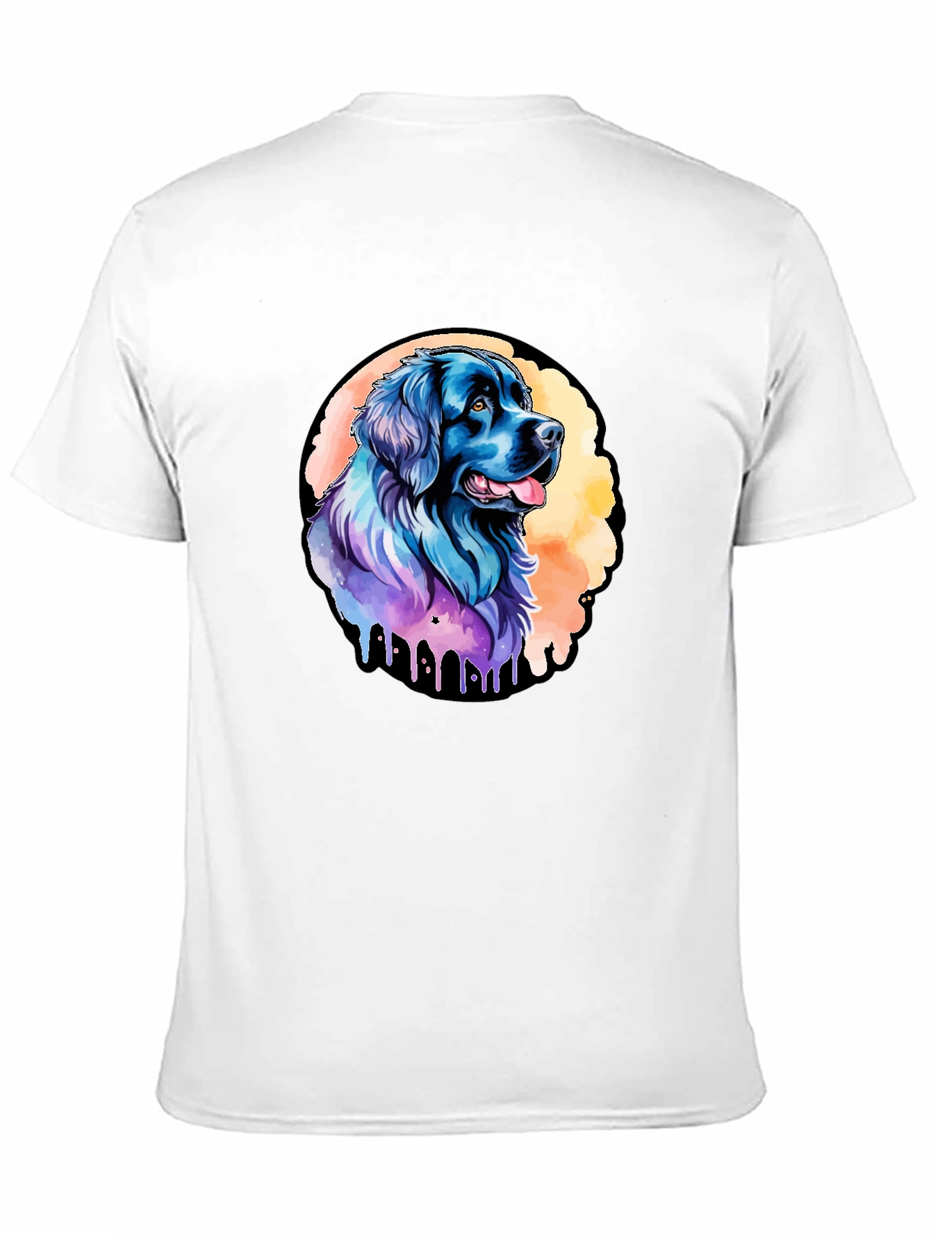 Black Watercolor Dog Graphic Black T-Shirt view 11