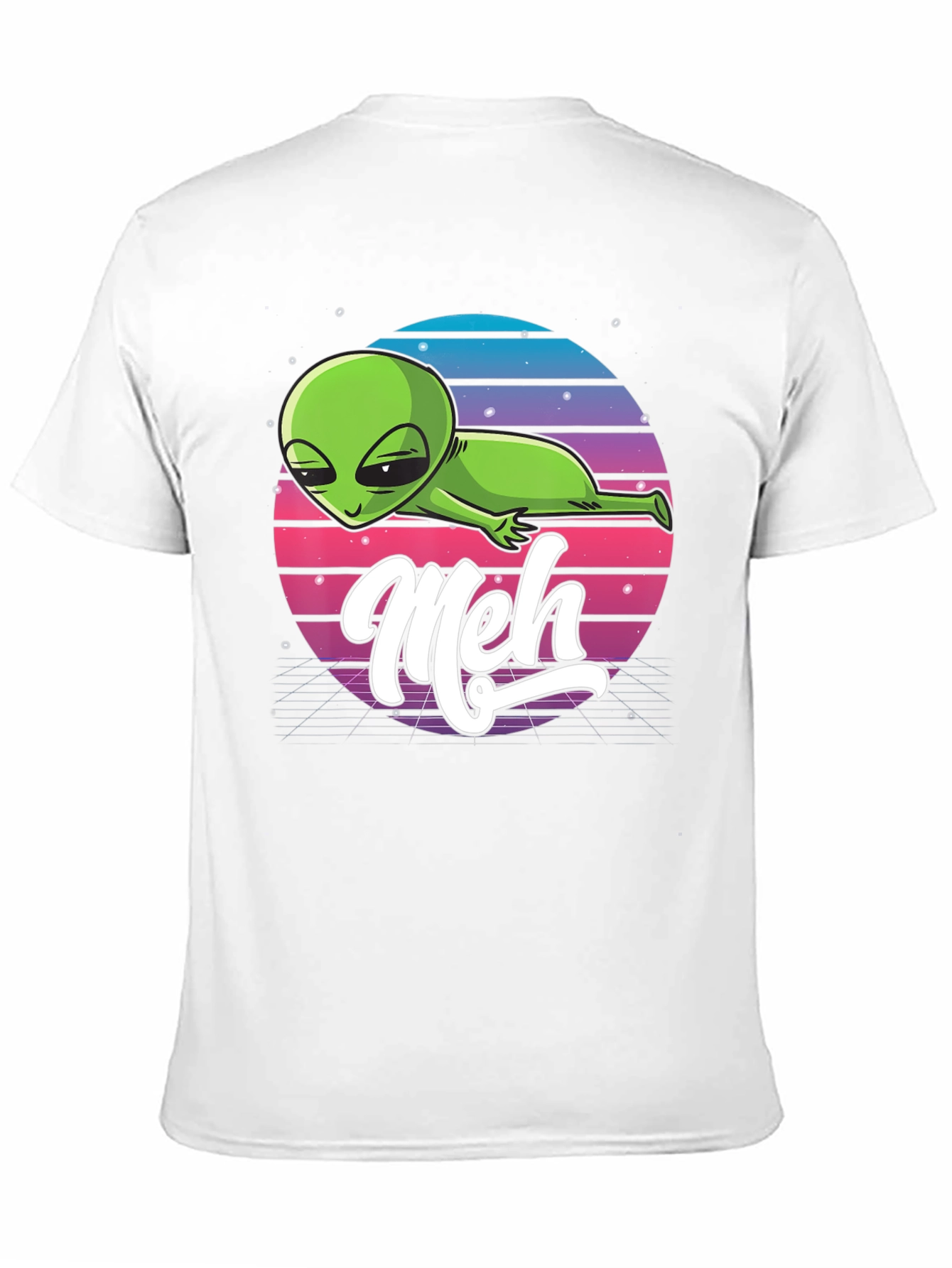 Black Meh Alien T-Shirt: Retro Space Design, Relaxed Fit view 11