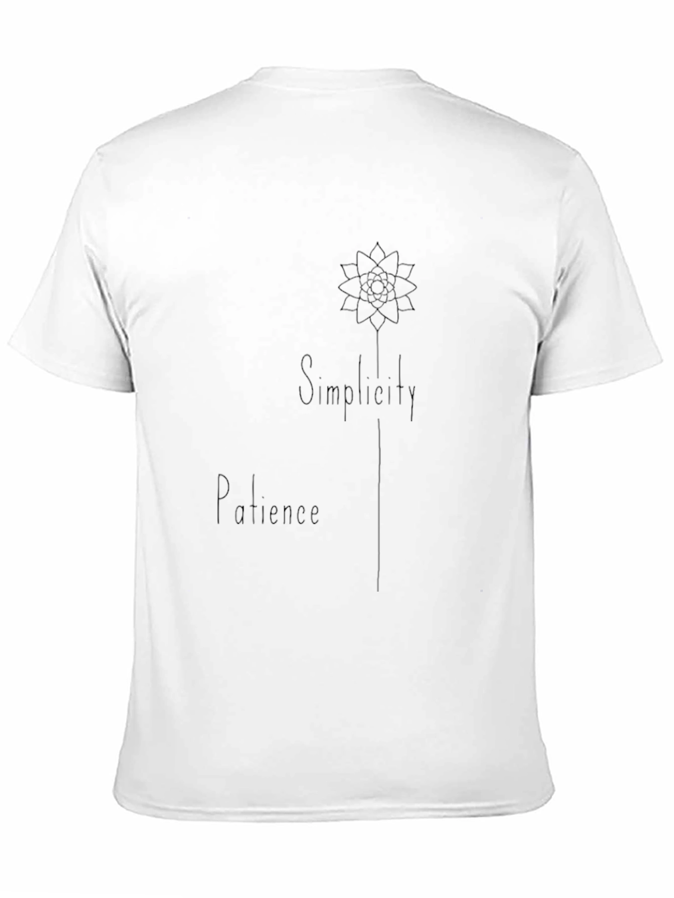Black Simplicity Patience Graphic Black T-Shirt view 11