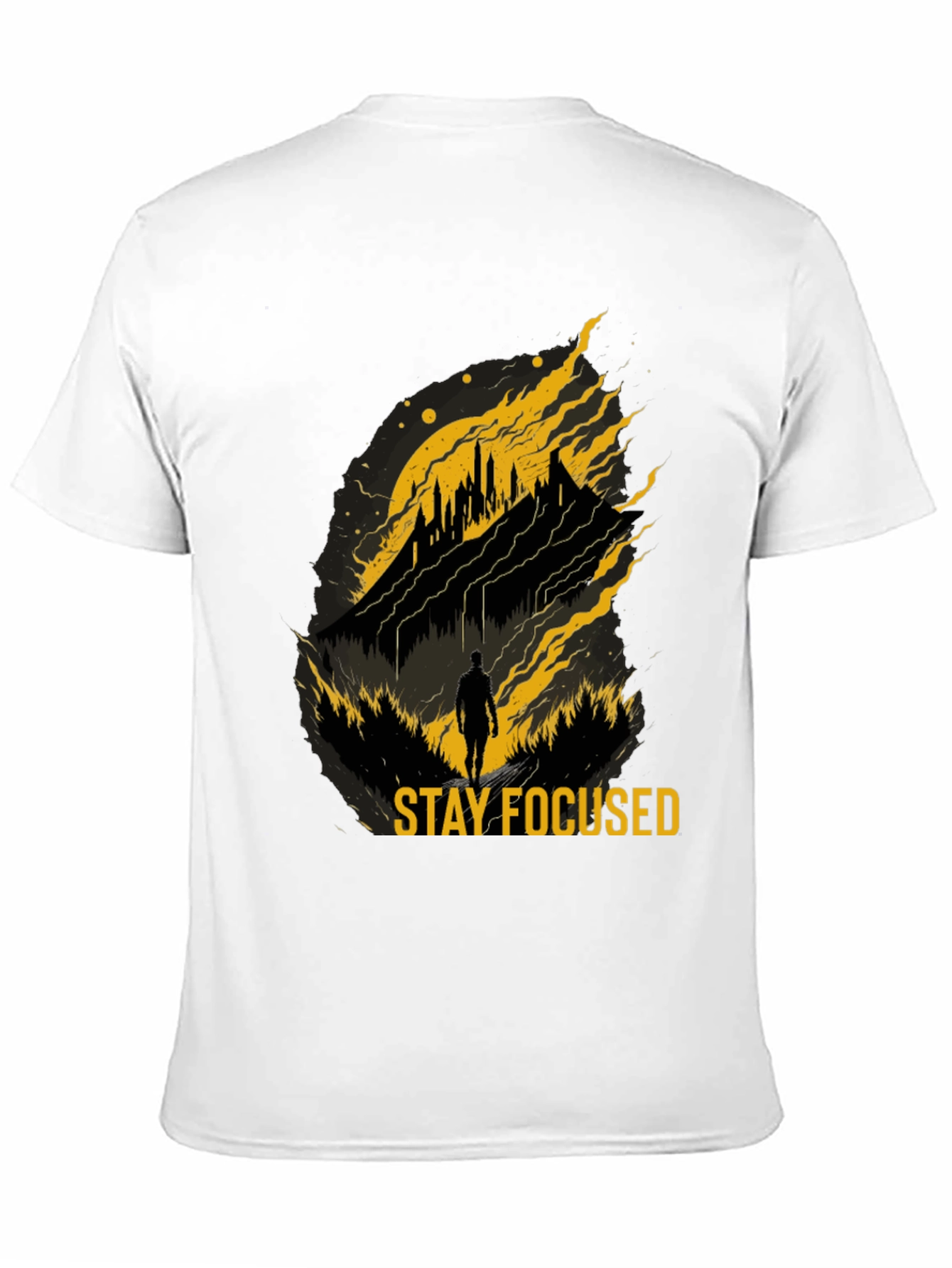 Black Stay Focused Graphic T-Shirt - Inspiring Design view 11