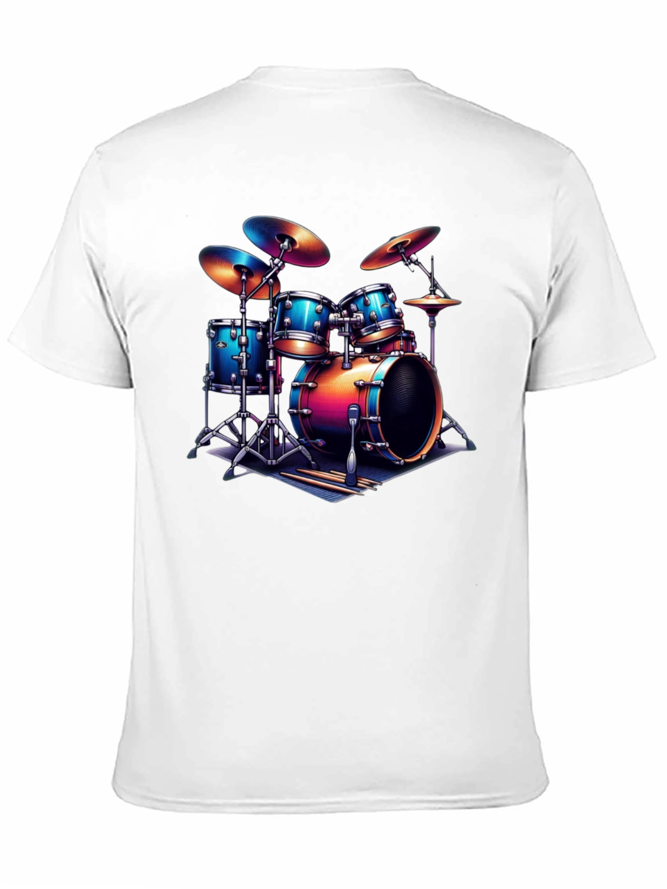 Black Drum Kit Graphic T-Shirt - Music Lover Tee view 11
