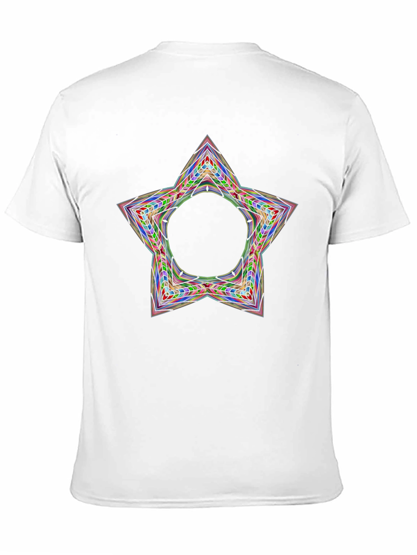 Black Colorful Star Circle Graphic Black T-Shirt view 11