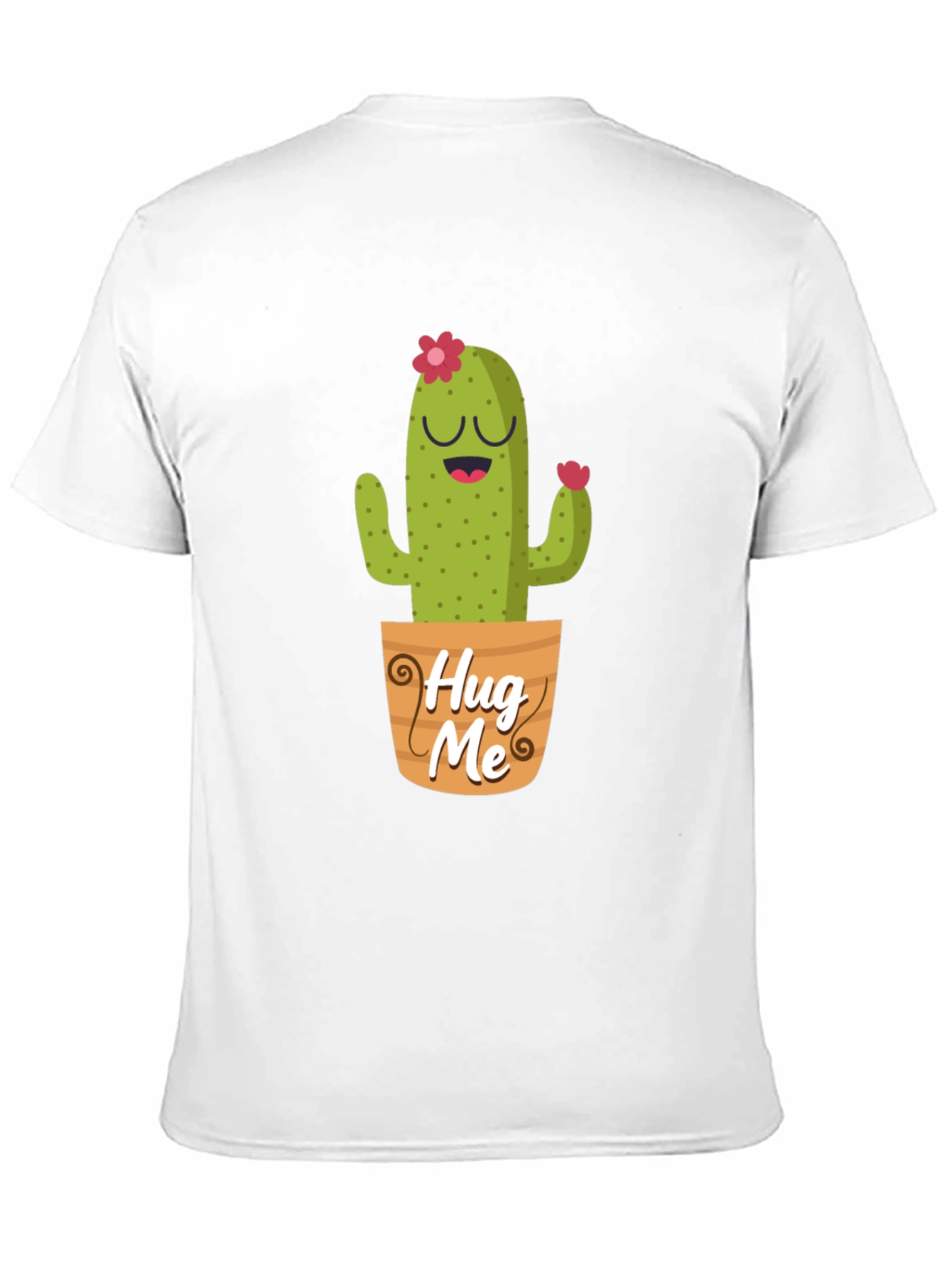 Black Cute Cactus "Hug Me" Graphic T-Shirt view 11