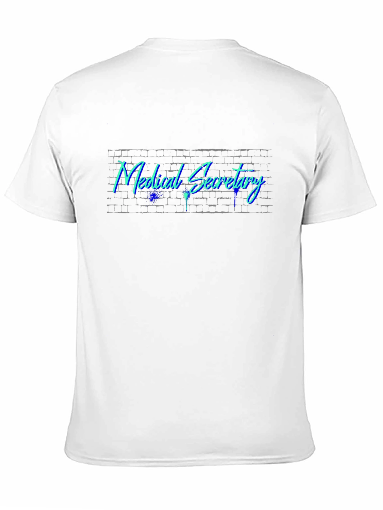 Black Medical Secretary Tee - Neon Brick Design view 11