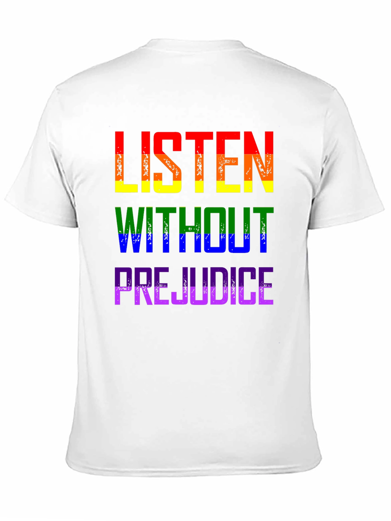 Black Listen Without Prejudice Pride Tee view 11