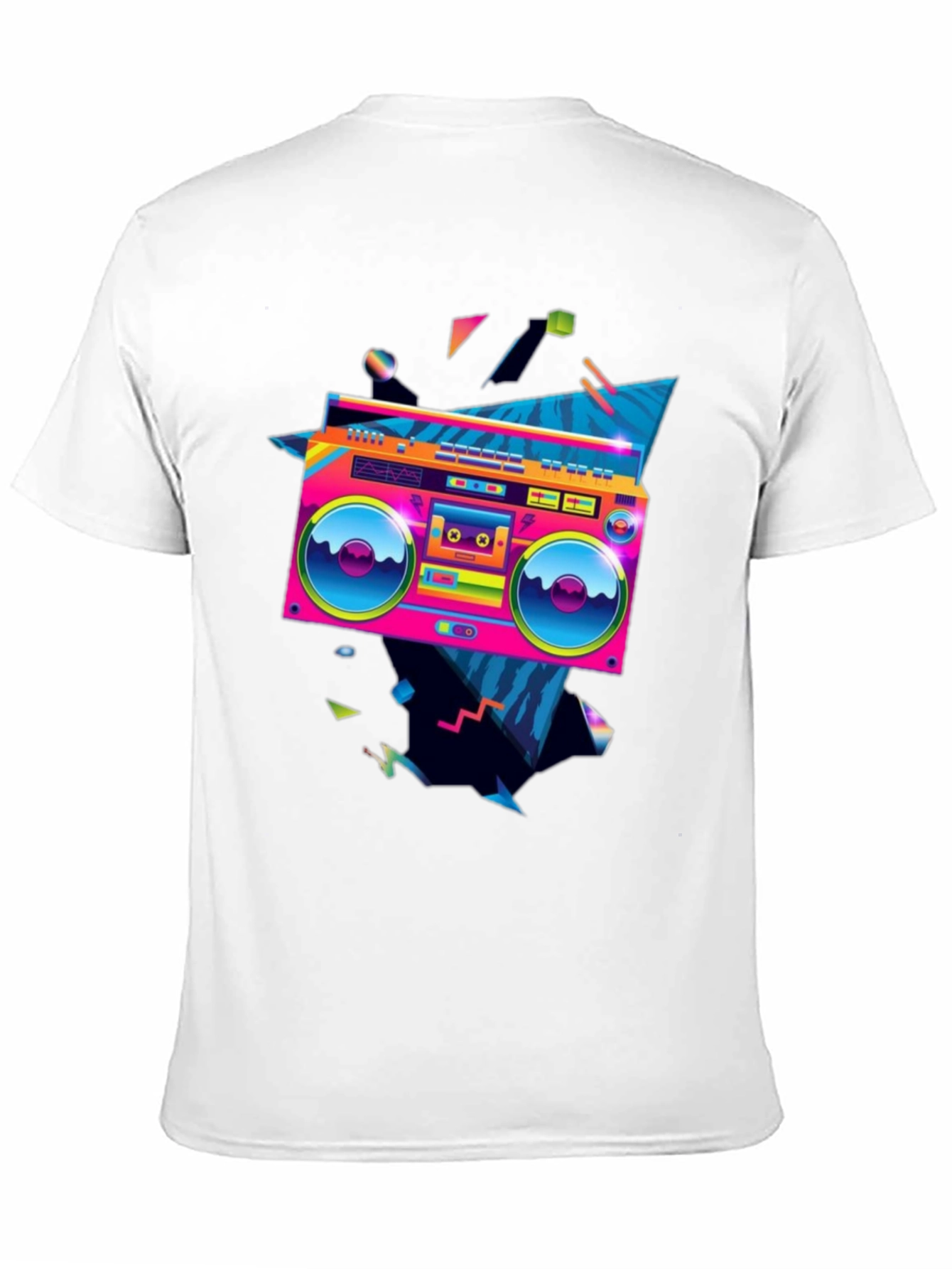Black Retro Boombox Graphic Tee - 80s Style! view 11