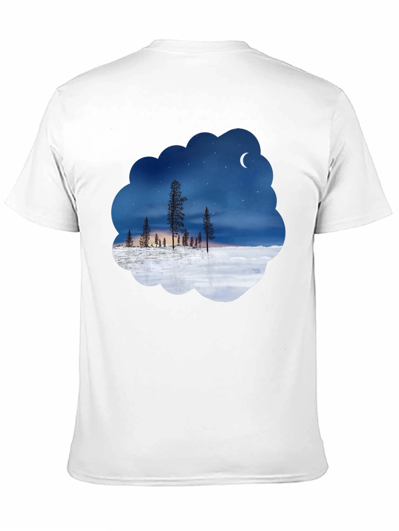 Black Night Sky Landscape Graphic Tee view 11