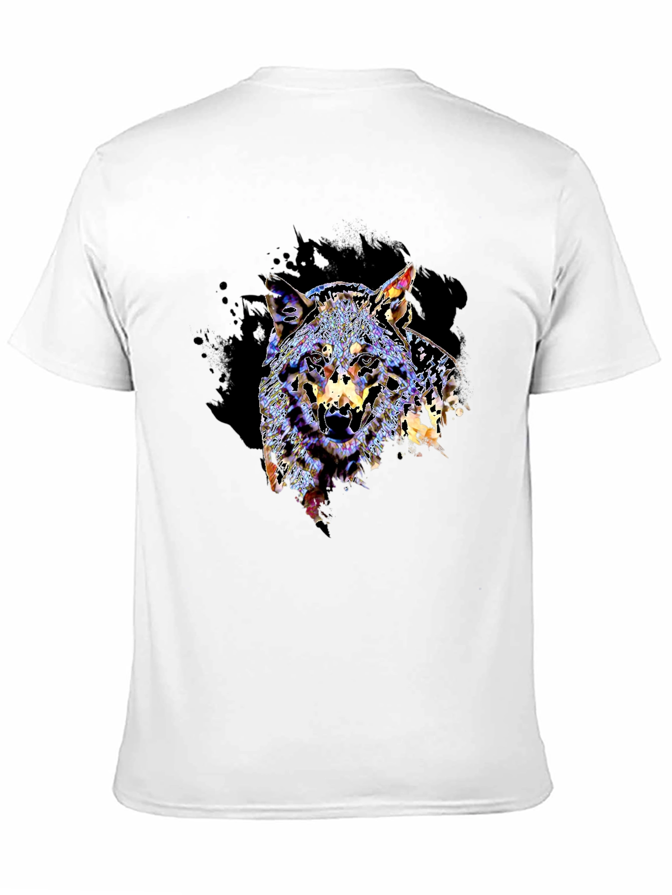 Black Wolf Graphic Print Black T-Shirt view 11