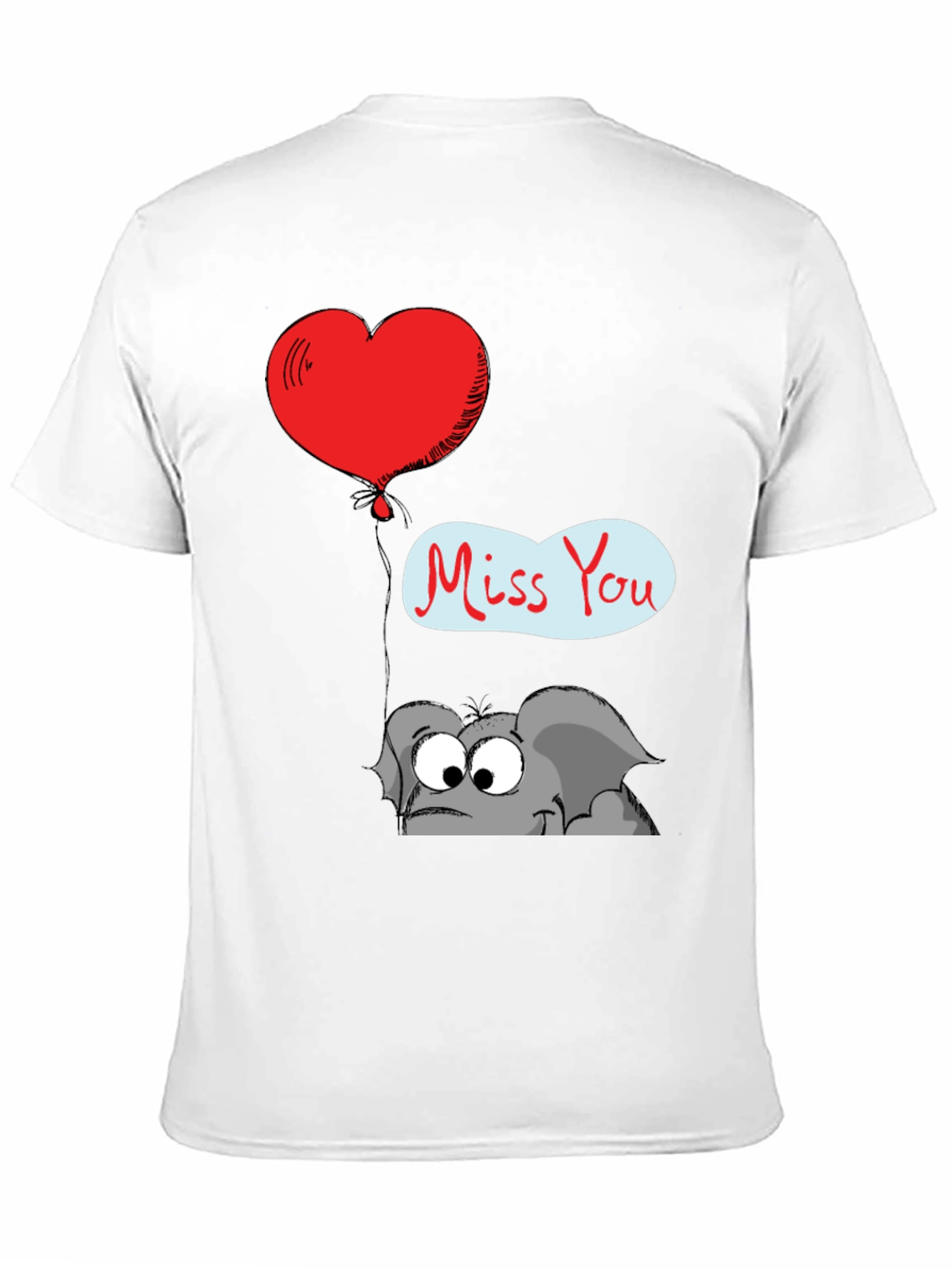 Black Cute Elephant Miss You T-Shirt view 11