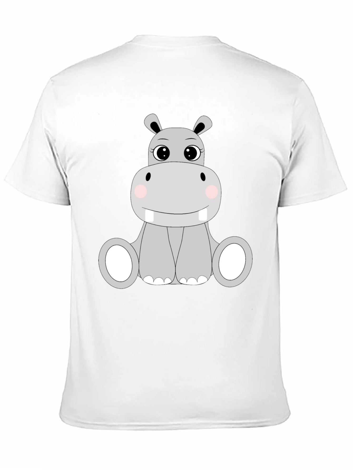 Black Cute Hippo Graphic Tee - Black view 11