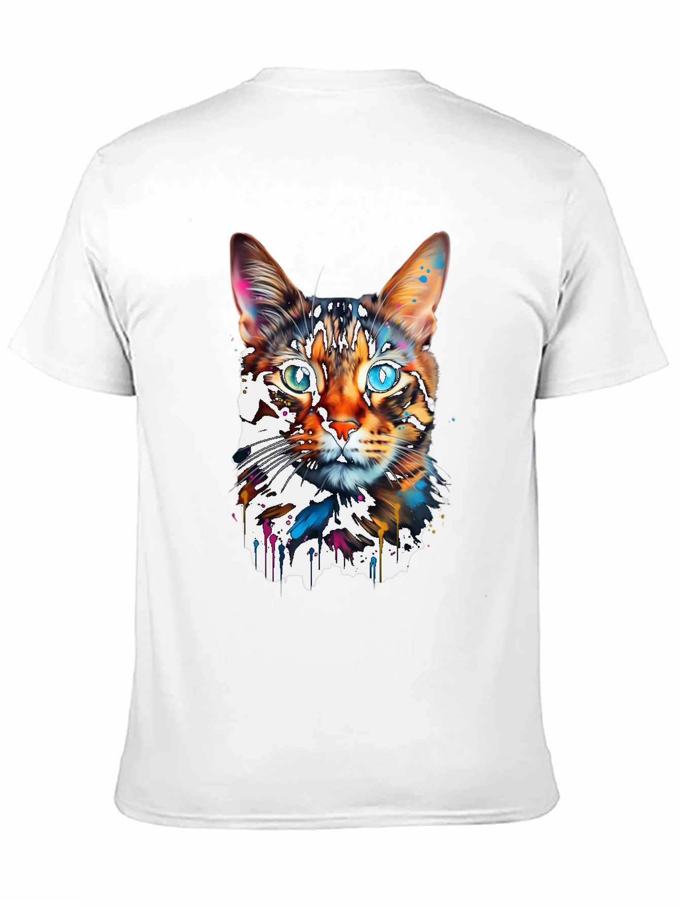 Black Abstract Cat Graphic Tee - Modern Art T-Shirt view 11