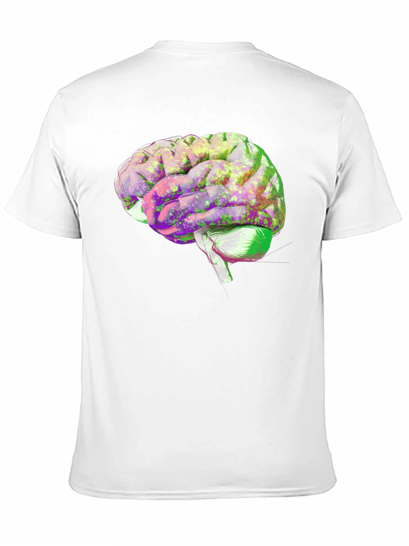 Black Brain Graphic Print Black Cotton T-Shirt view 11