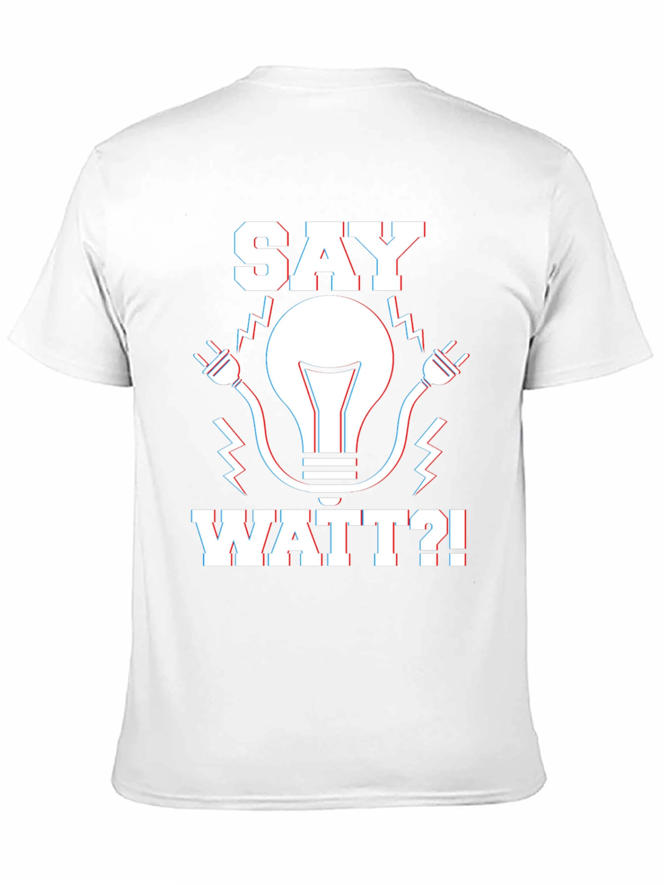 Black Say Watt? Humor Graphic T-Shirt - Black view 11