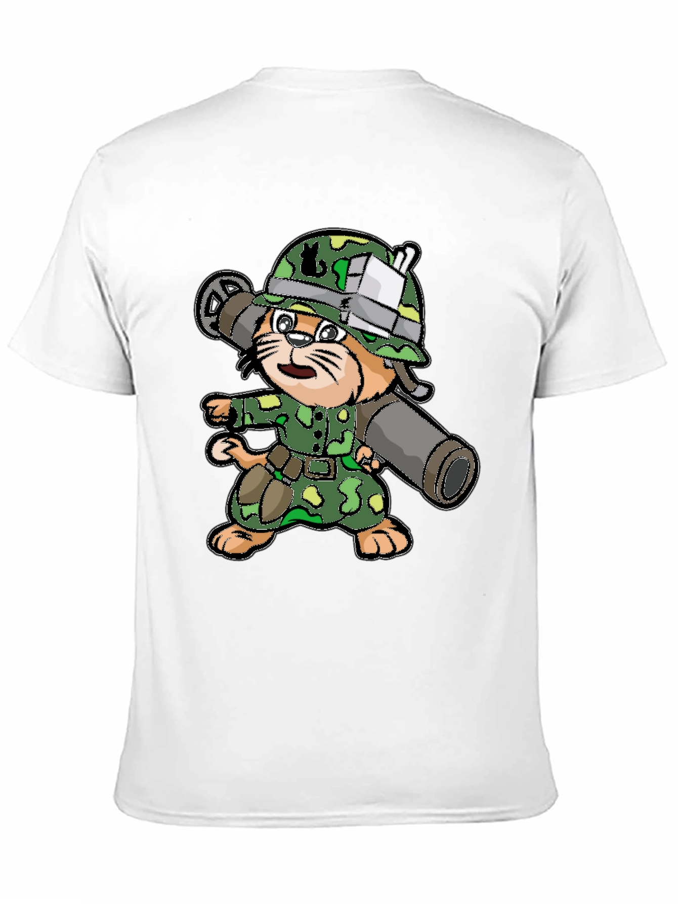 Black Army Cat T-Shirt - Funny Graphic Tee view 11