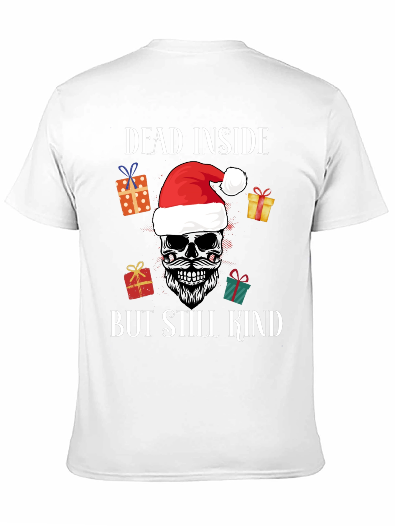 Black Dead Inside But Still Kind Christmas T-Shirt view 11