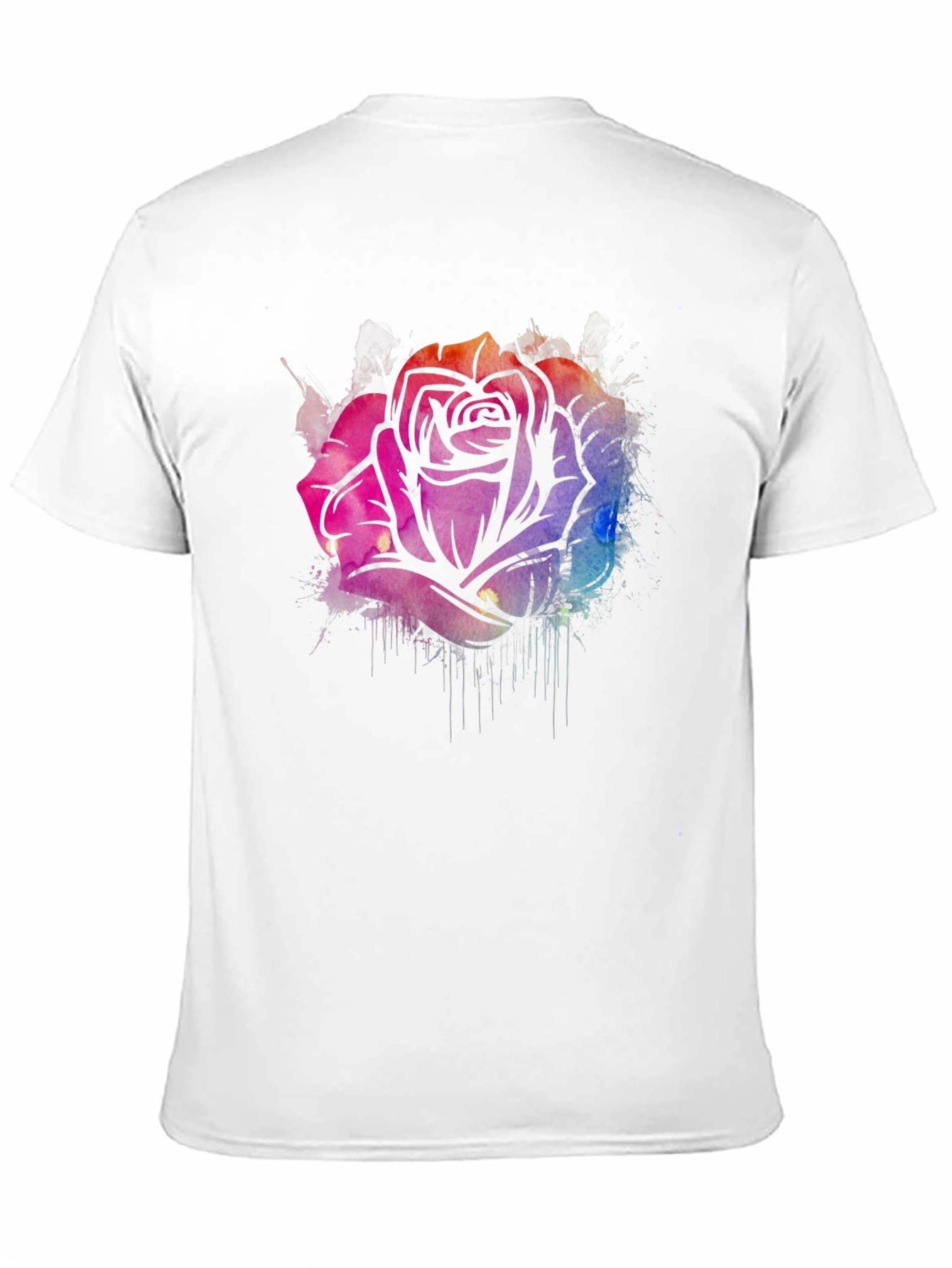 Black Watercolor Rose Graphic Tee - Stylish Black T-Shirt view 11