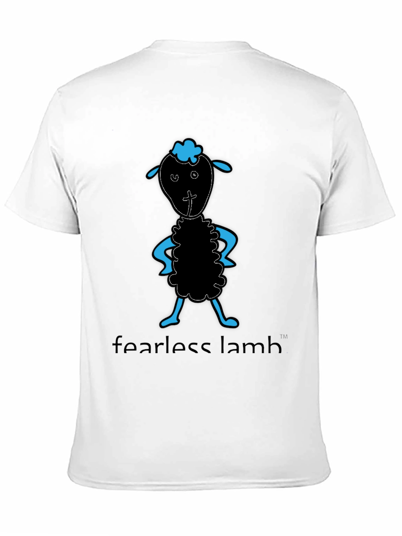 Black Fearless Lamb Graphic Tee - Black Cotton T-Shirt view 11
