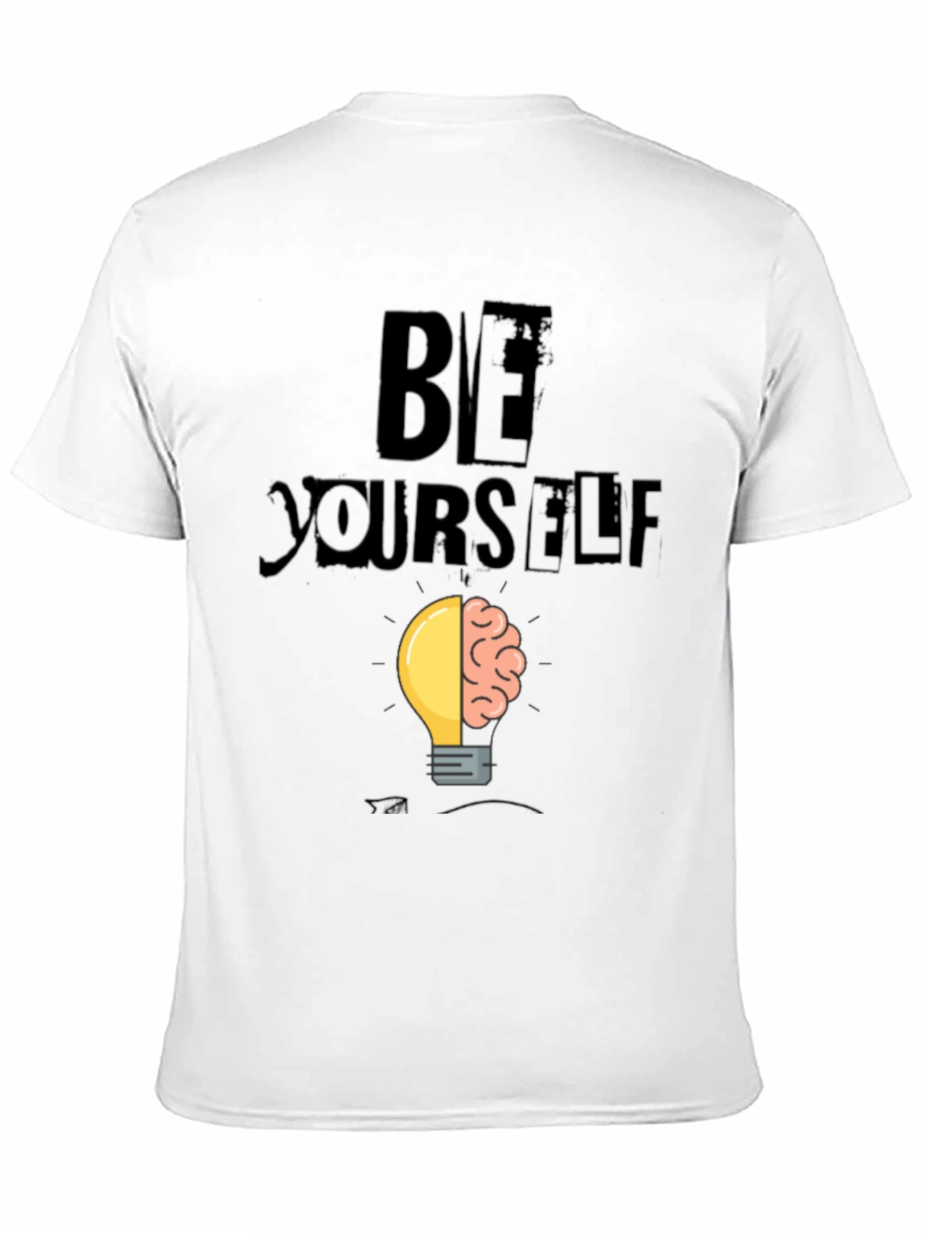 Black Be Yourself Brain Idea Lightbulb Graphic T-Shirt view 11