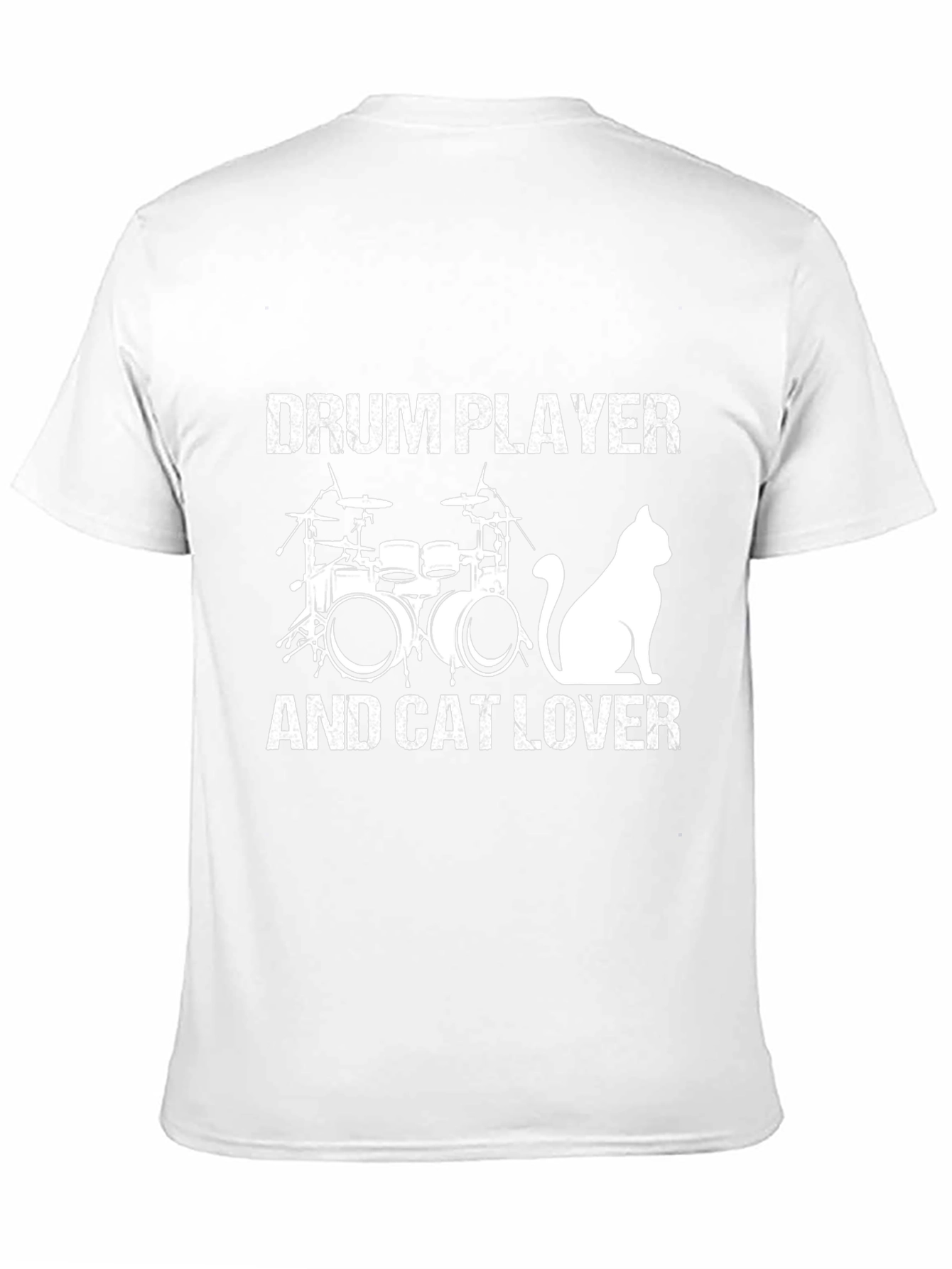 Black Drum Player & Cat Lover Black T-Shirt view 11