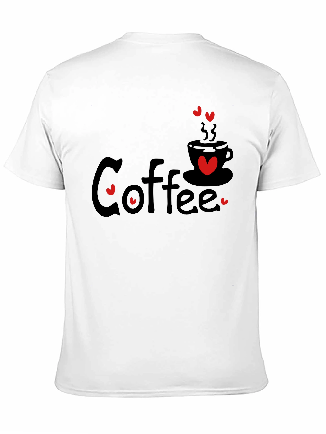 Black Coffee Lover Heart Tee - Black Unisex T-Shirt view 11