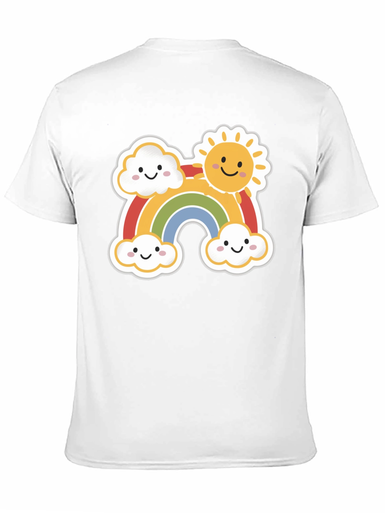 Black Cute Rainbow & Sun Graphic Tee - Black Cotton Shirt view 11