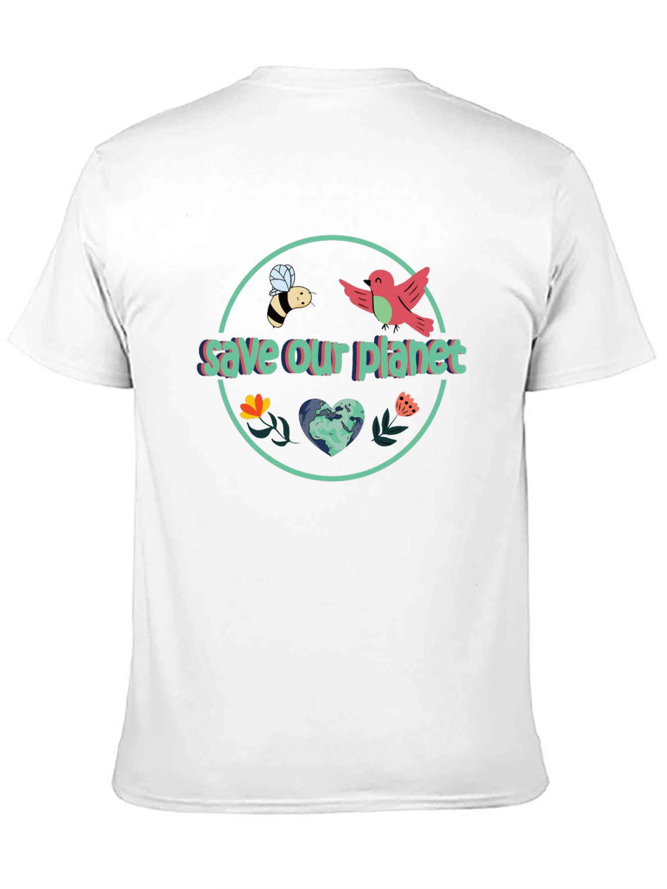 Black Save Our Planet Graphic T-Shirt view 11