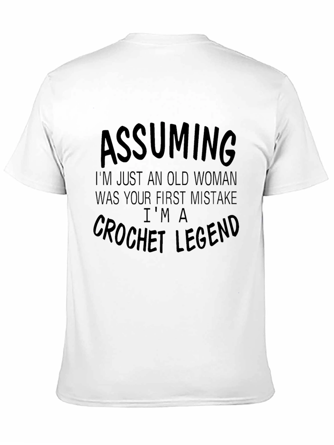 Black Crochet Legend T-Shirt - Old Woman's Mistake view 11