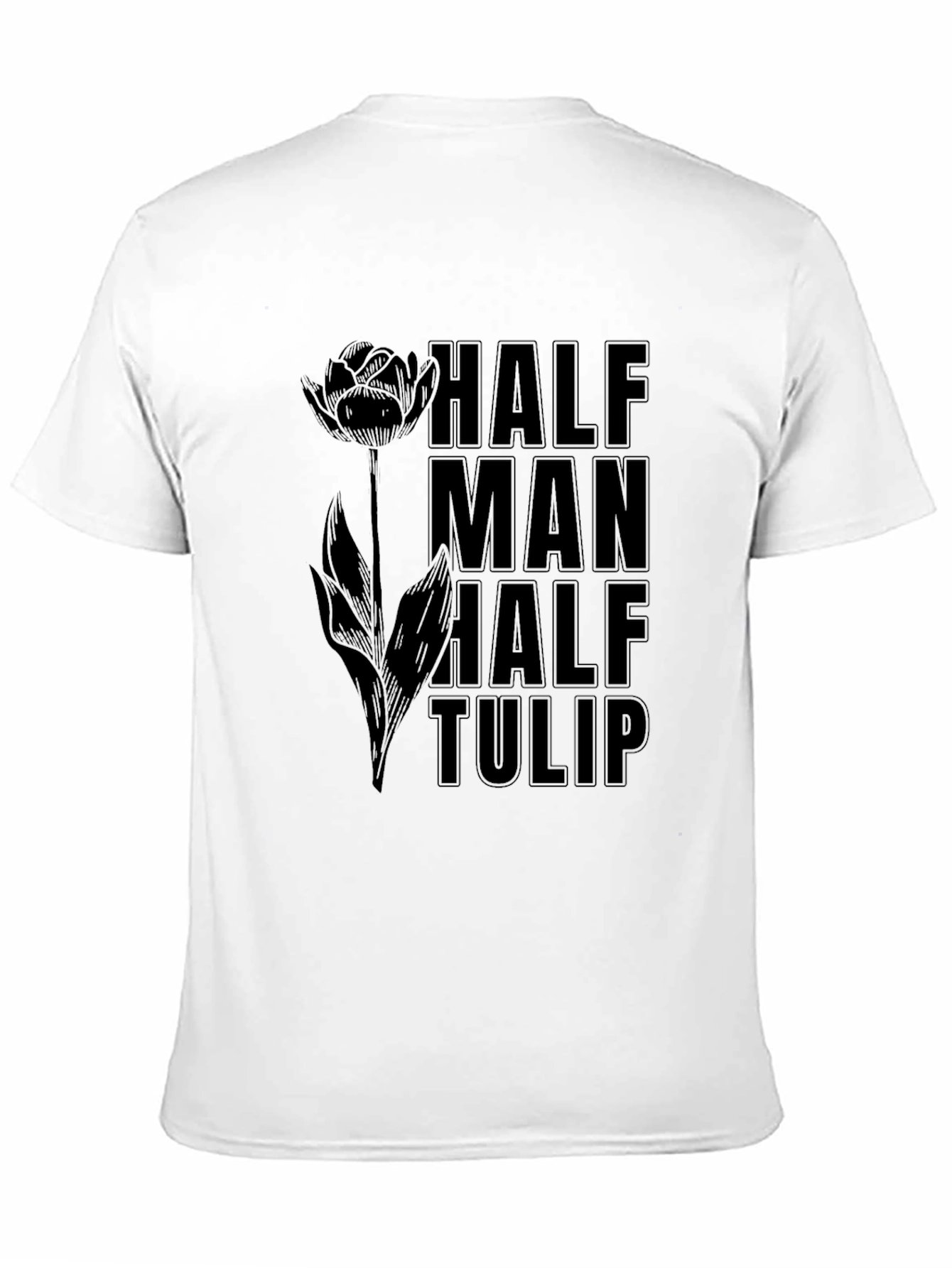 Black Half Man Half Tulip Graphic Tee view 11