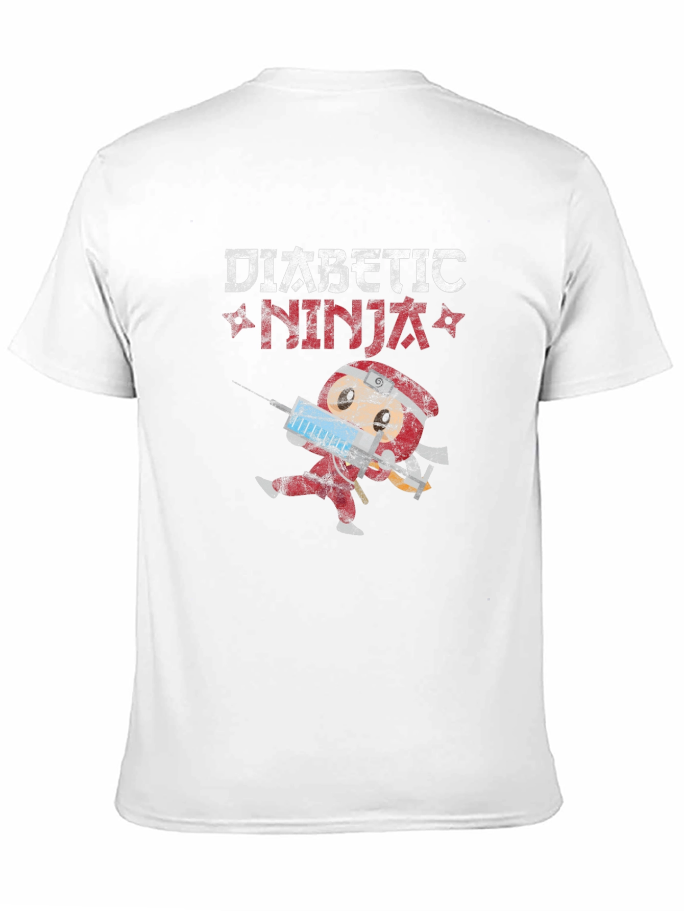Black Diabetic Ninja Novelty T-Shirt view 11