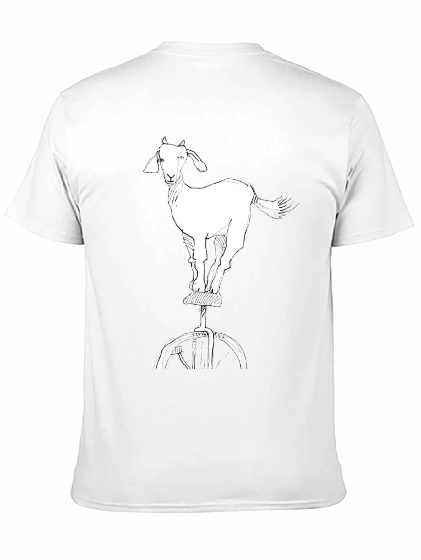 Black Goat on Stool Graphic Tee - Black Cotton T-Shirt view 11