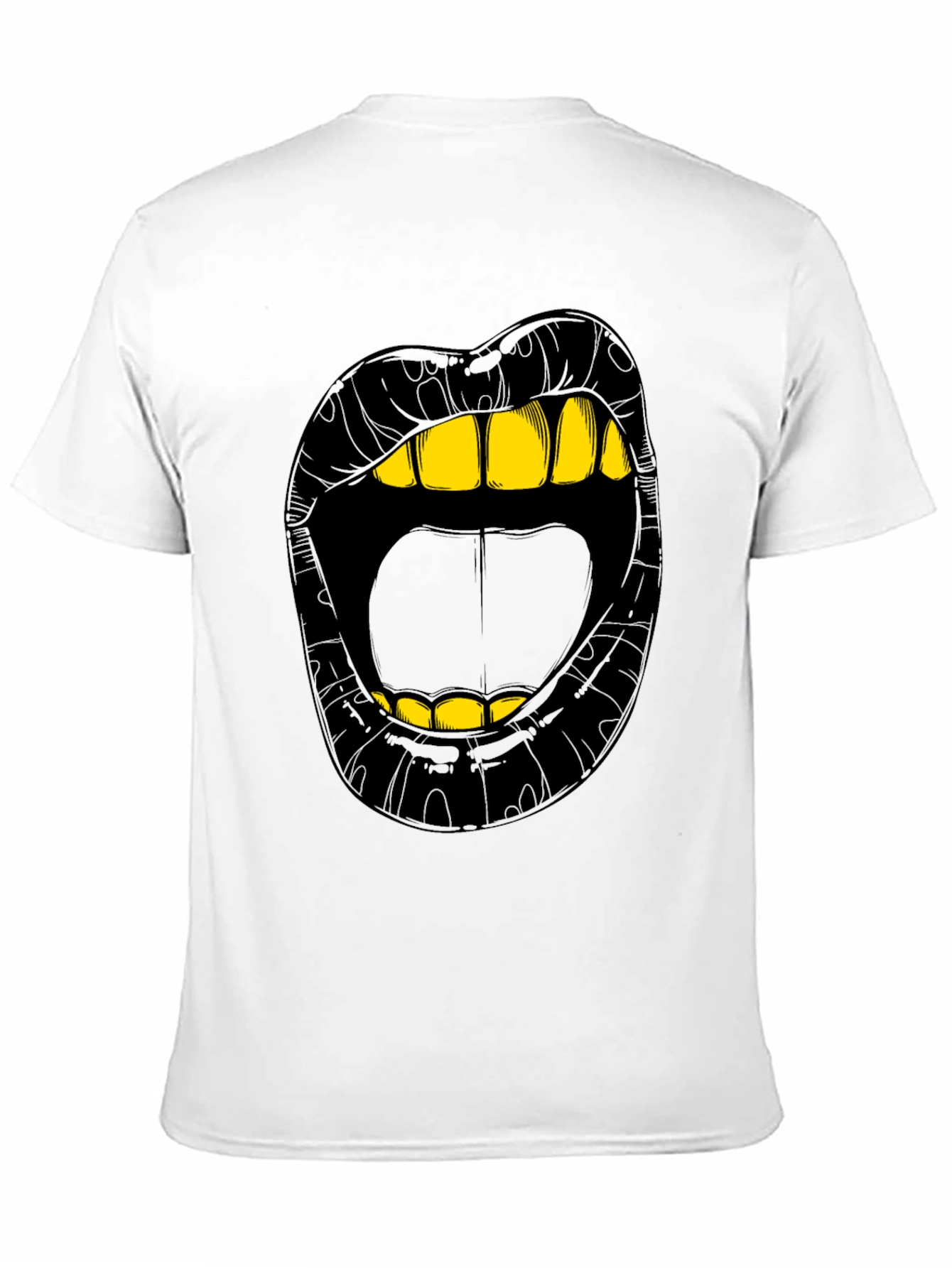 Black Bold Lip Graphic Tee - Gold Teeth Black Shirt view 11
