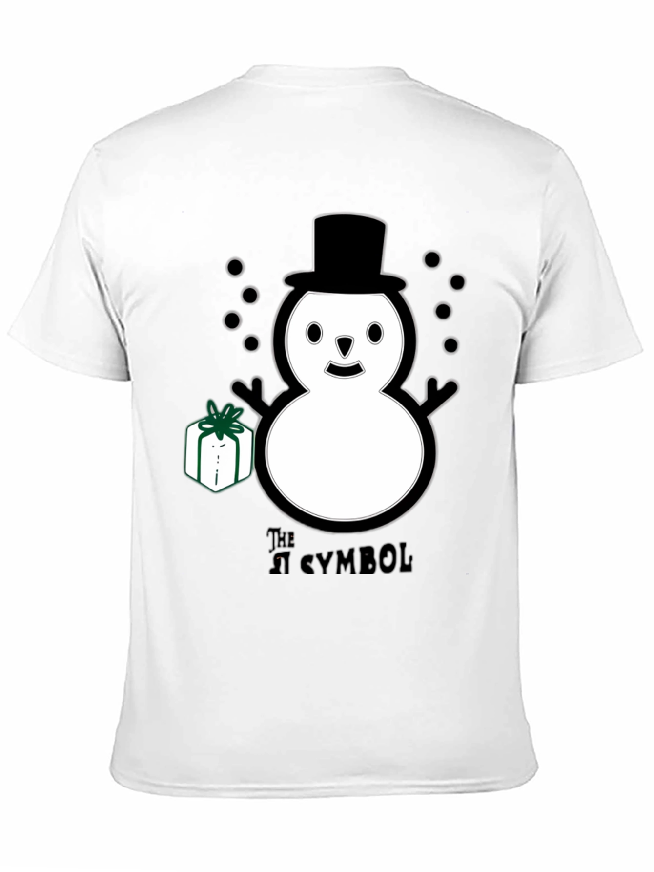 Black Whimsical Snowman T-Shirt view 11
