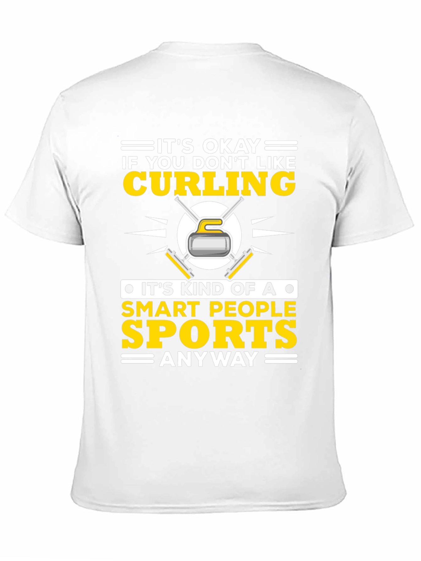 Black Funny Curling Smart People Sports T-Shirt view 11