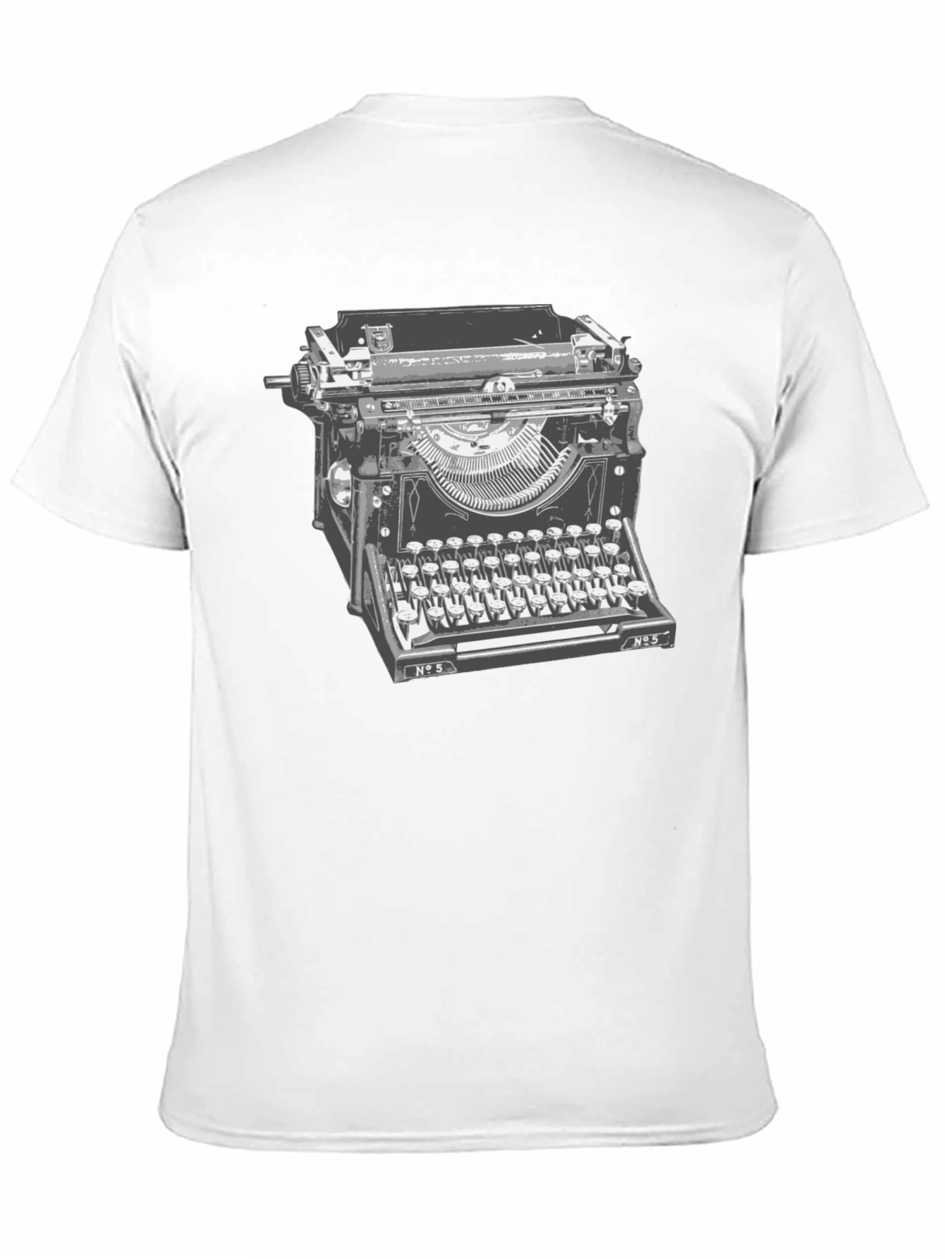 Black Vintage Typewriter Graphic T-Shirt - Classic Writer Tee view 11