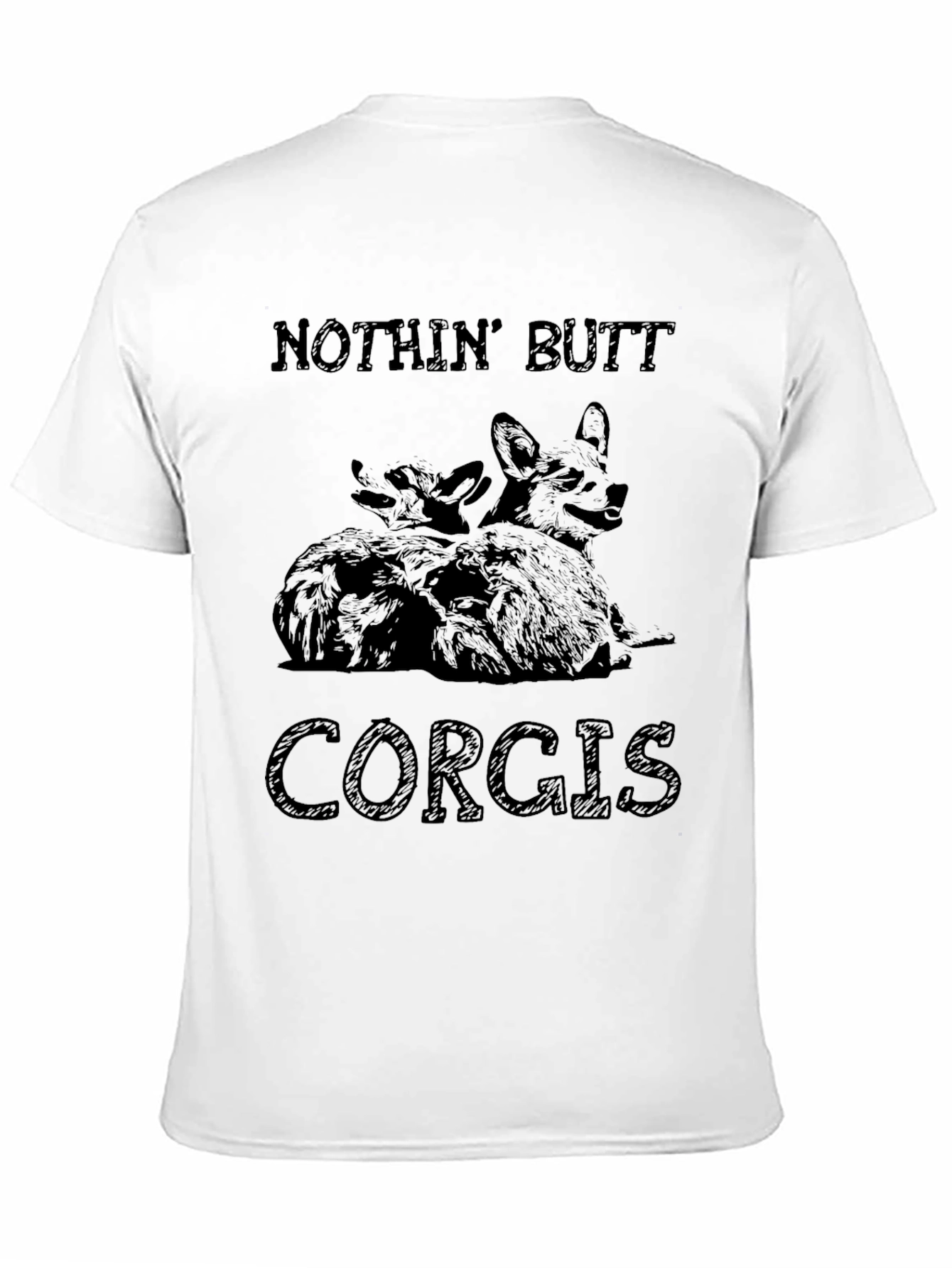 Black Nothin' Butt Corgis Graphic T-Shirt view 11