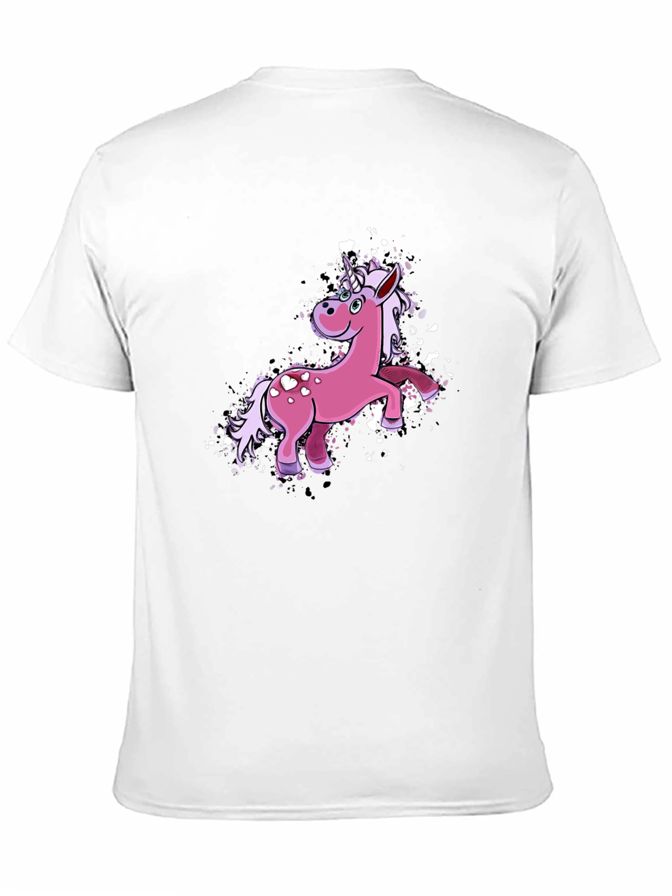 Black Unicorn Graphic Tee - Black Cotton Blend T-Shirt view 11