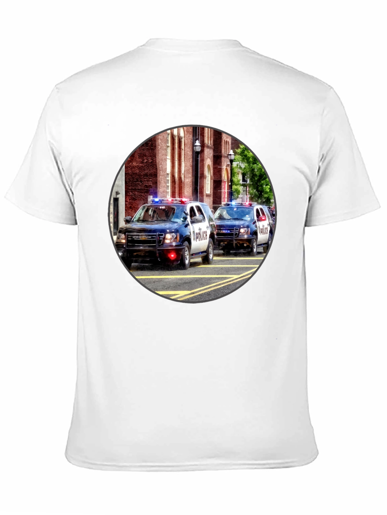 Black Police Car Graphic T-Shirt view 11