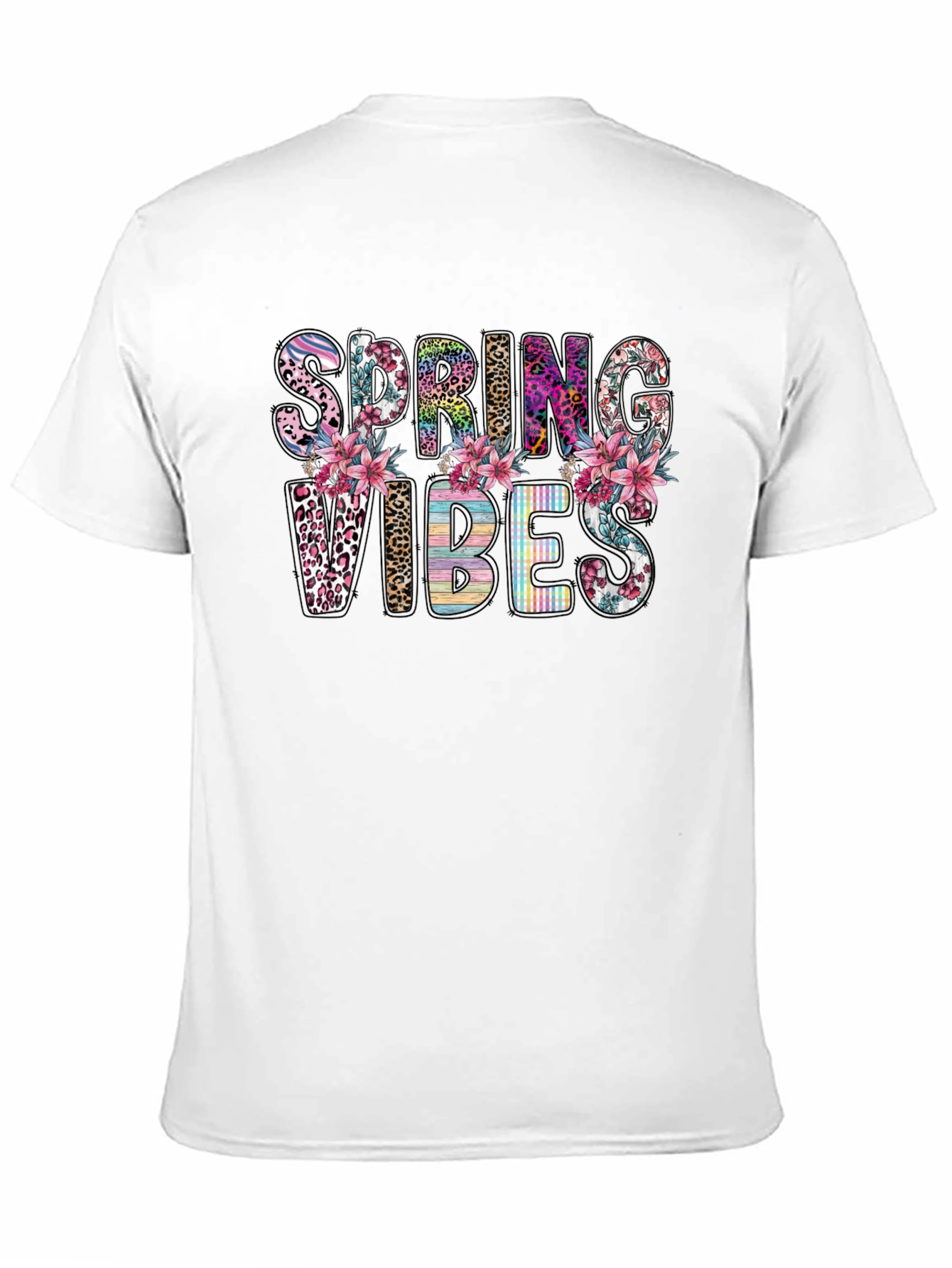 Black Spring Vibes Floral Graphic T-Shirt view 11