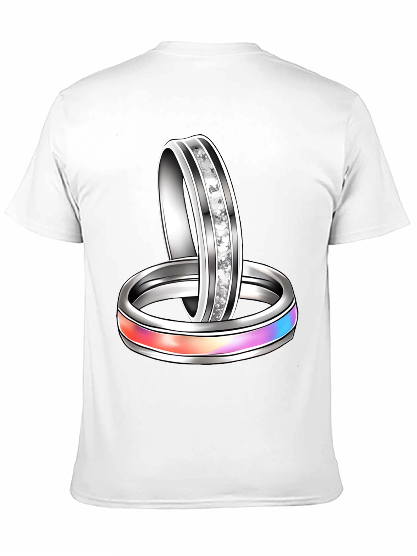 Black Rings Graphic T-Shirt Novelty Fashion Top view 11