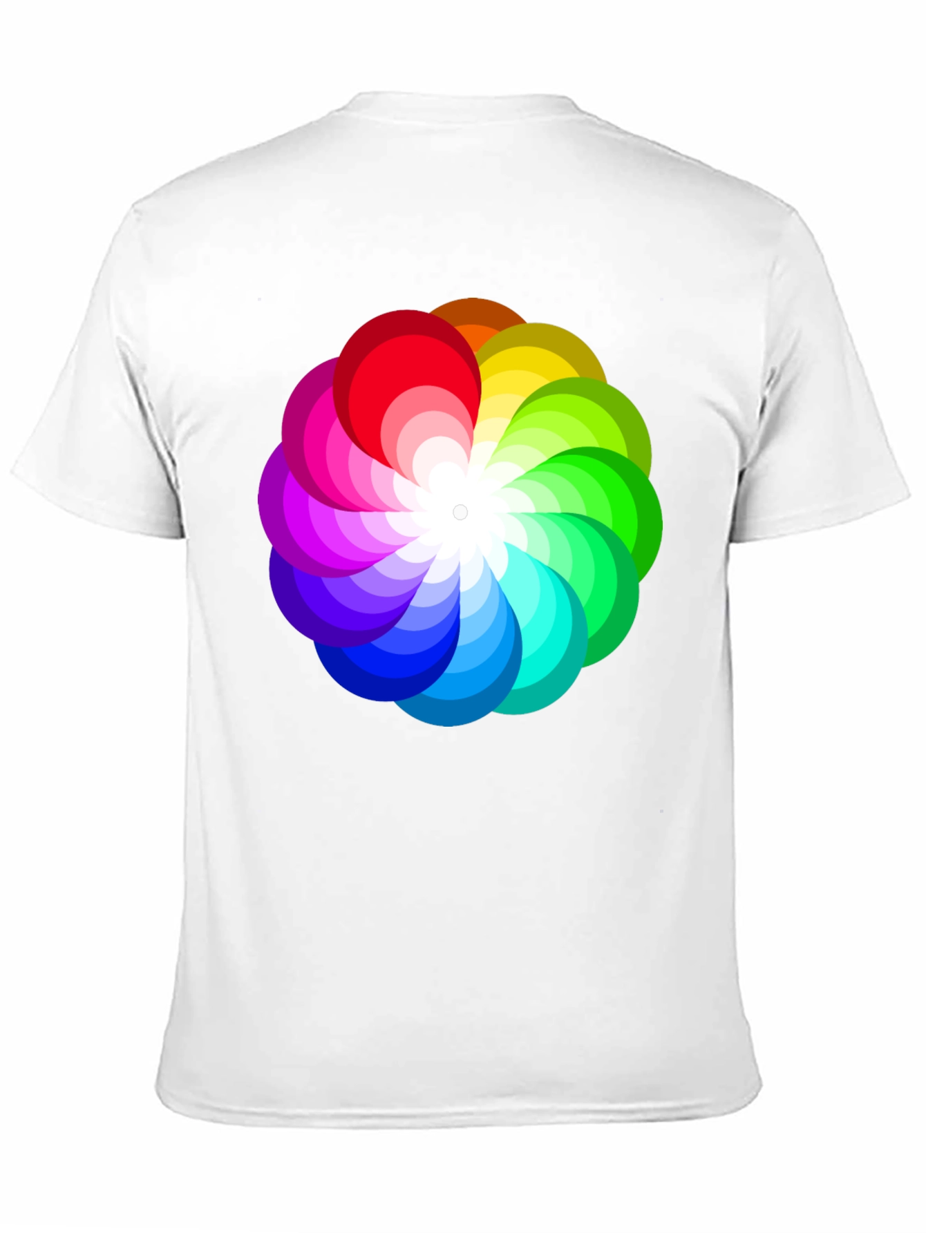 Black Vibrant Rainbow Flower Graphic T-Shirt - Stylish Men's Tee view 11