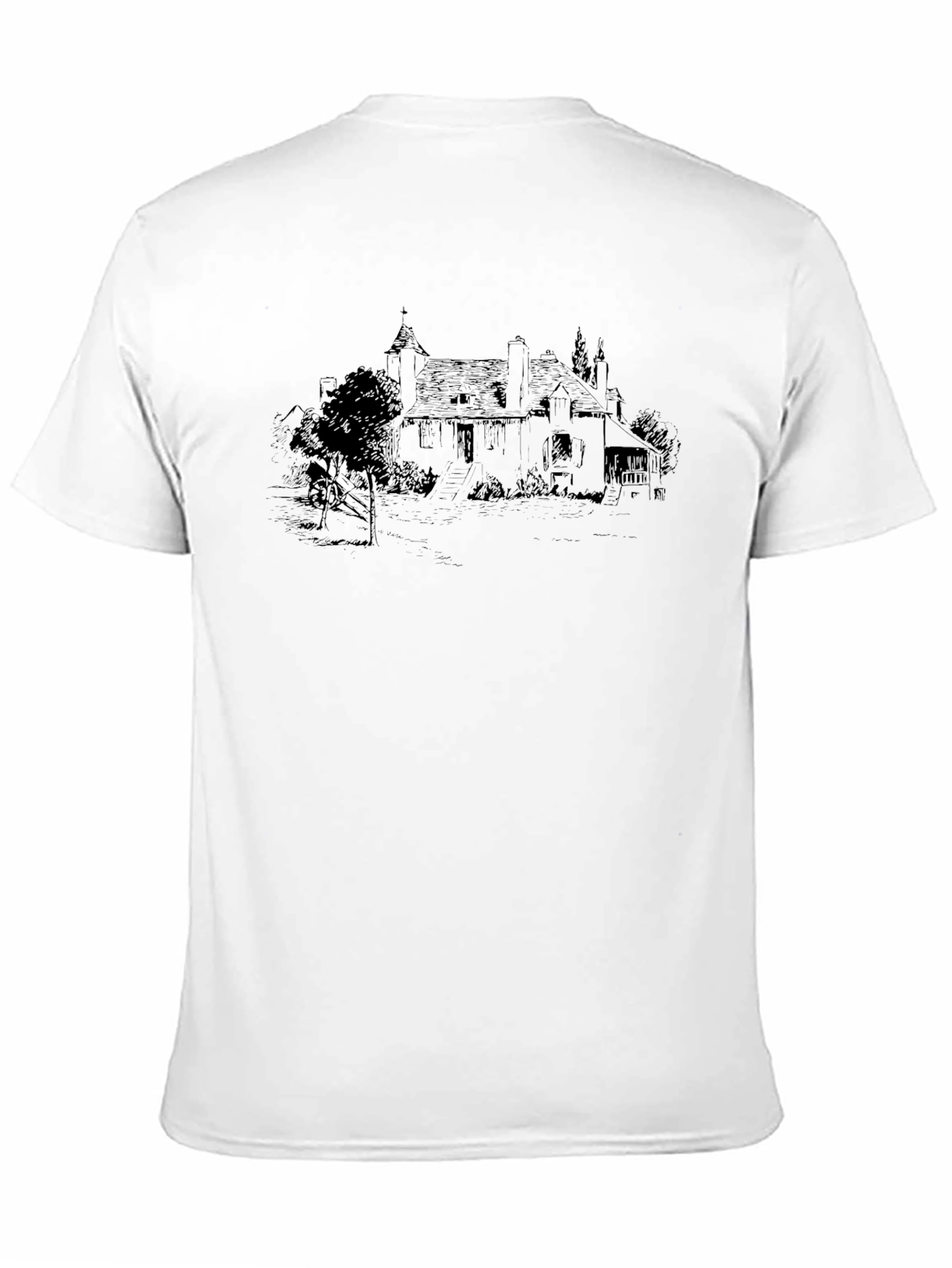 Black Vintage House Graphic Black T-Shirt view 11