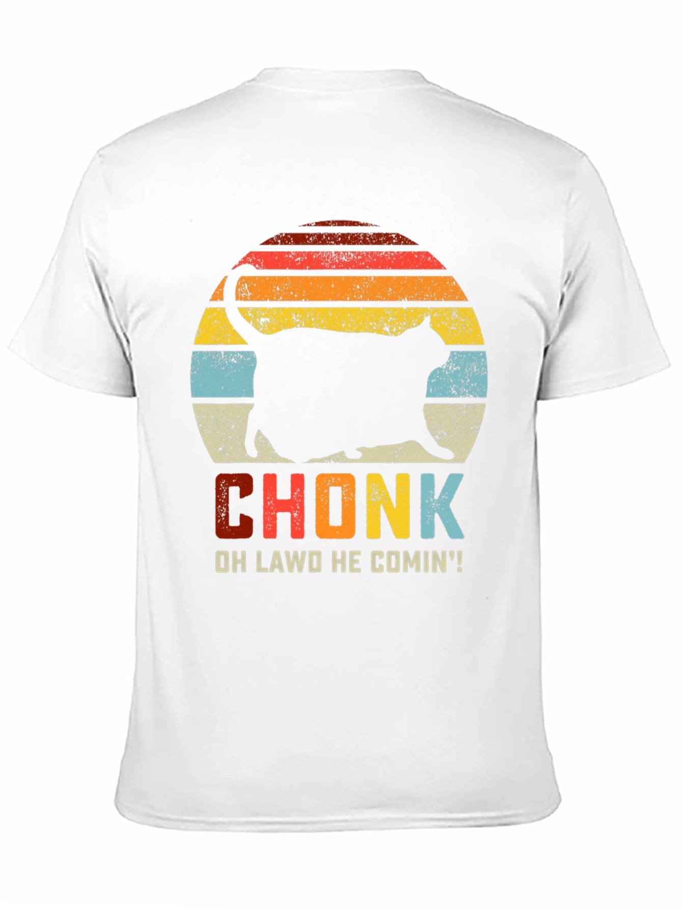 Black Chonk Cat T-Shirt: Oh Lawd He Comin'! view 11