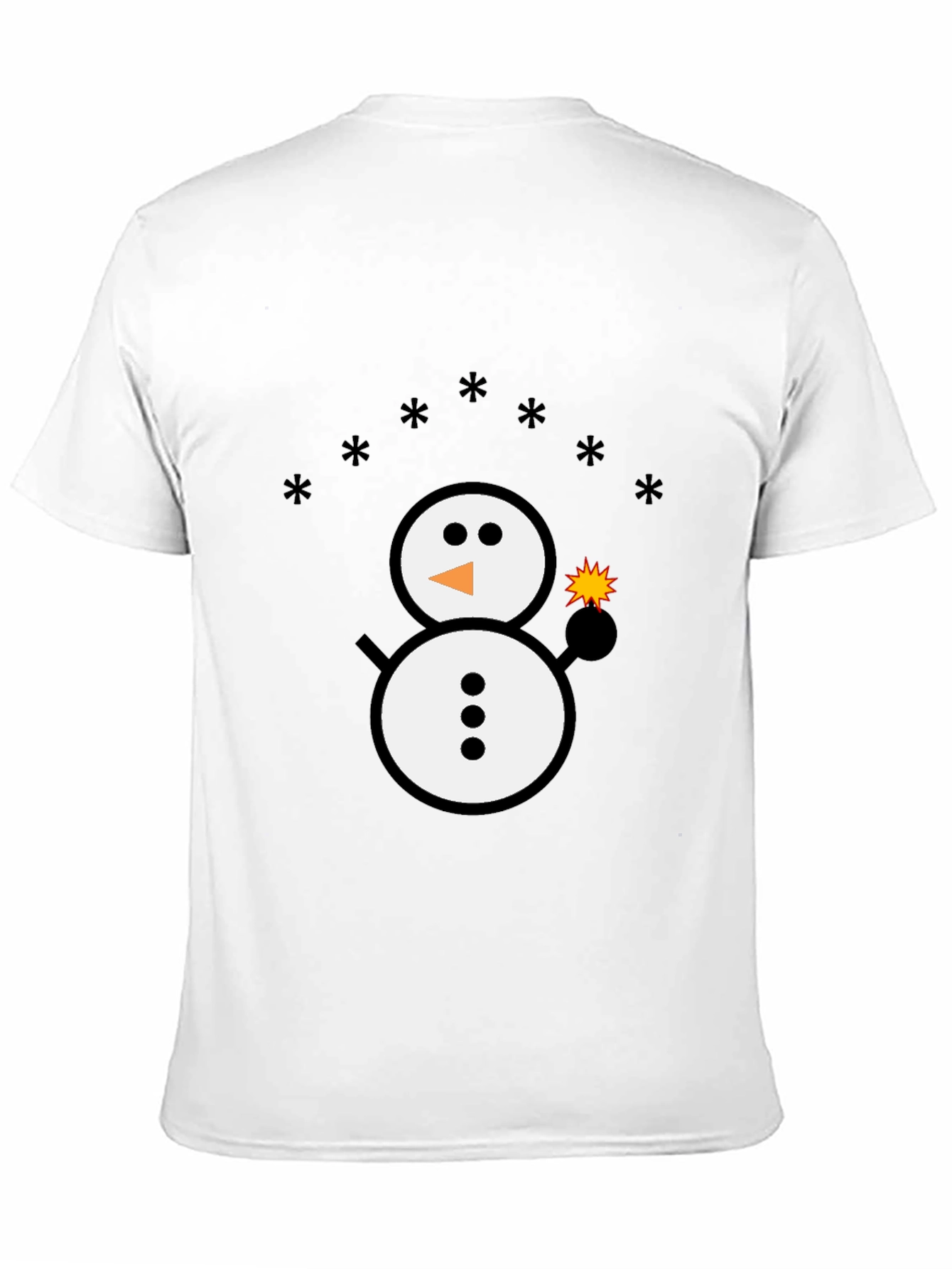 Black Snowman Sparkler Graphic Tee - Black Cotton Blend view 11