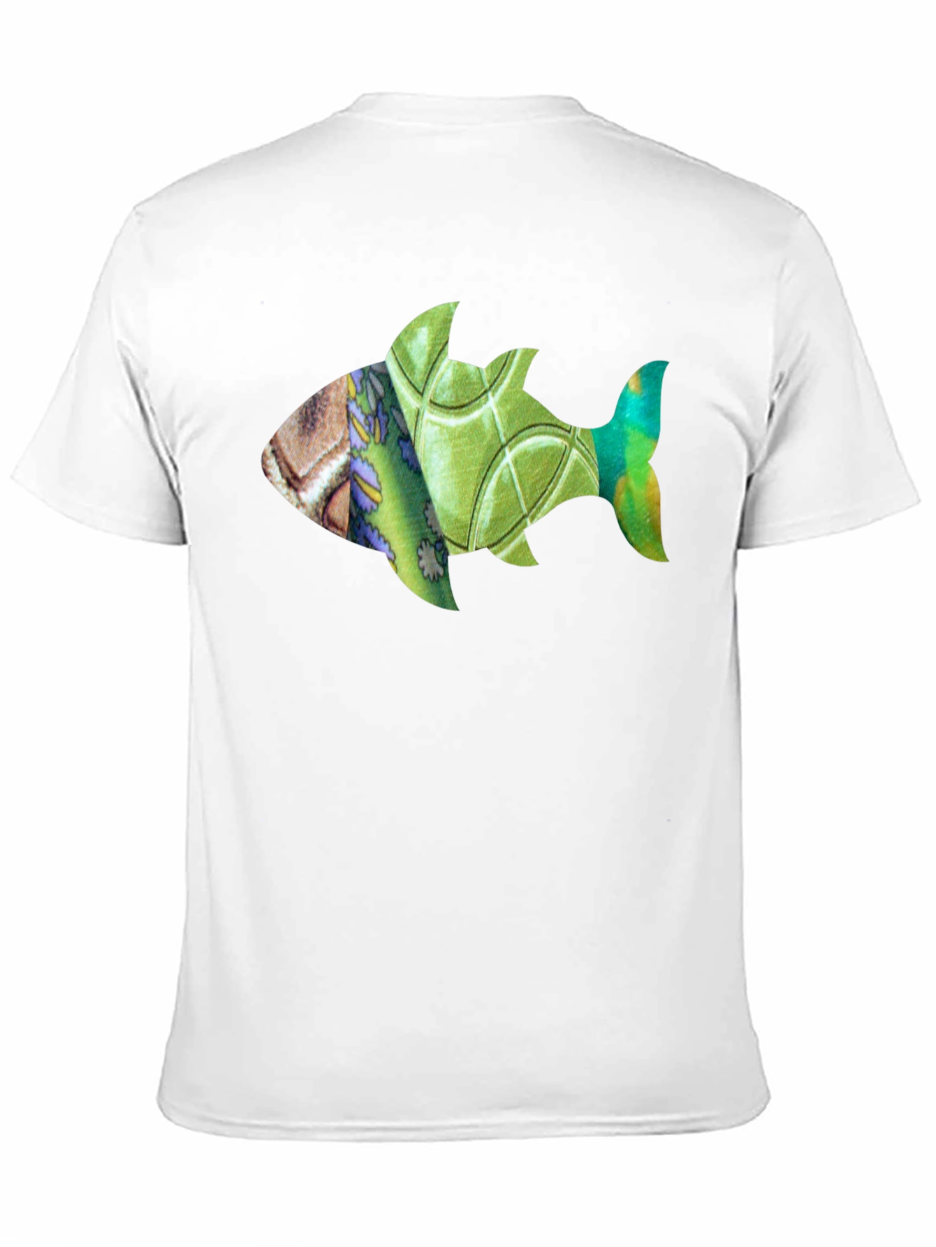 Black Artistic Fish Print Black T-Shirt view 11