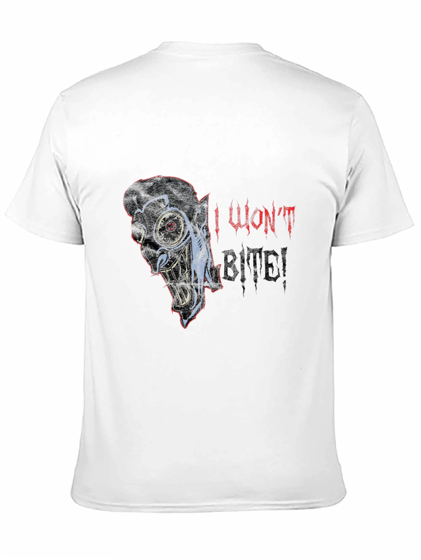 Black I Won't Bite! Black T-Shirt view 11