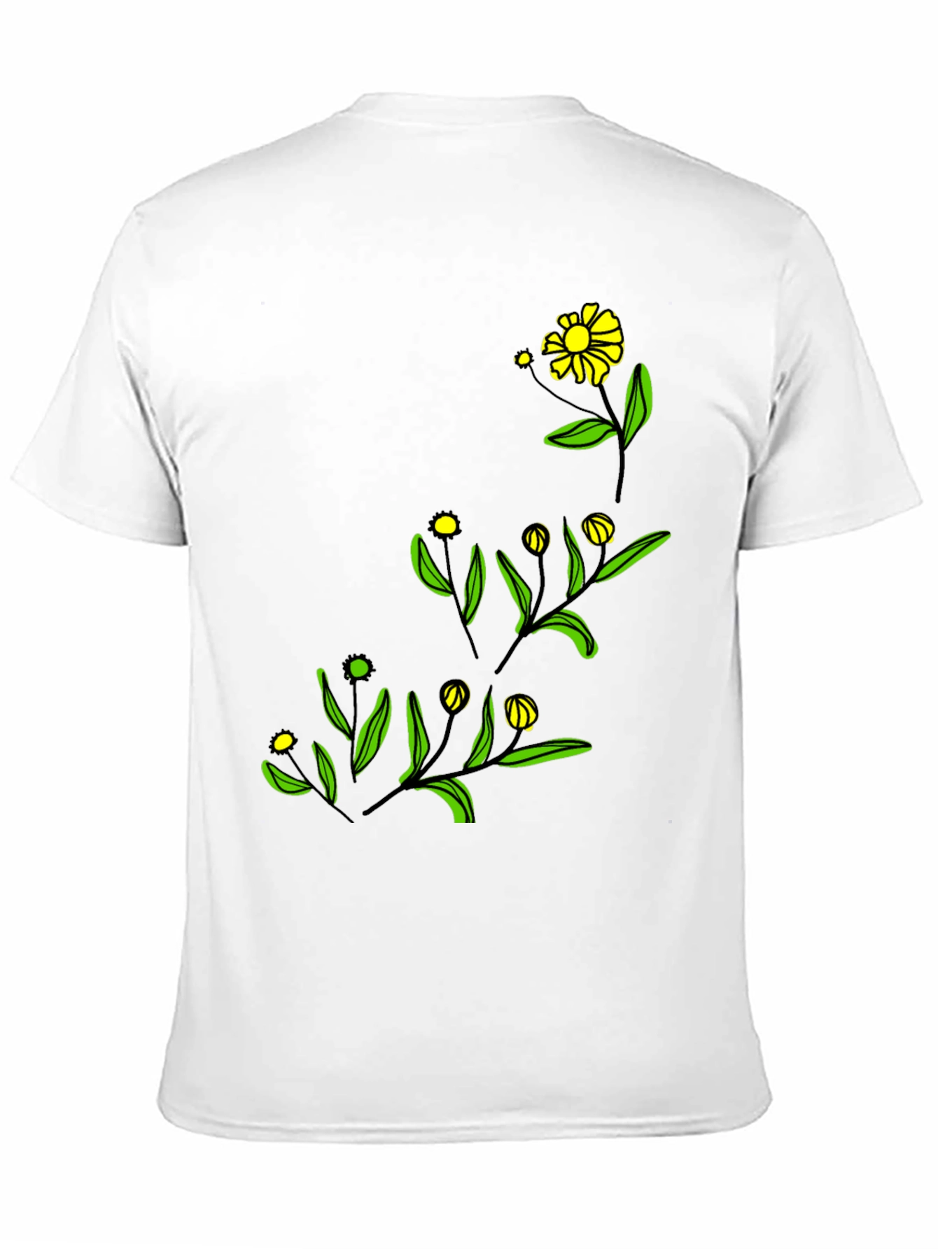 Black Black Floral Graphic Tee - Modern Botanical Design view 11