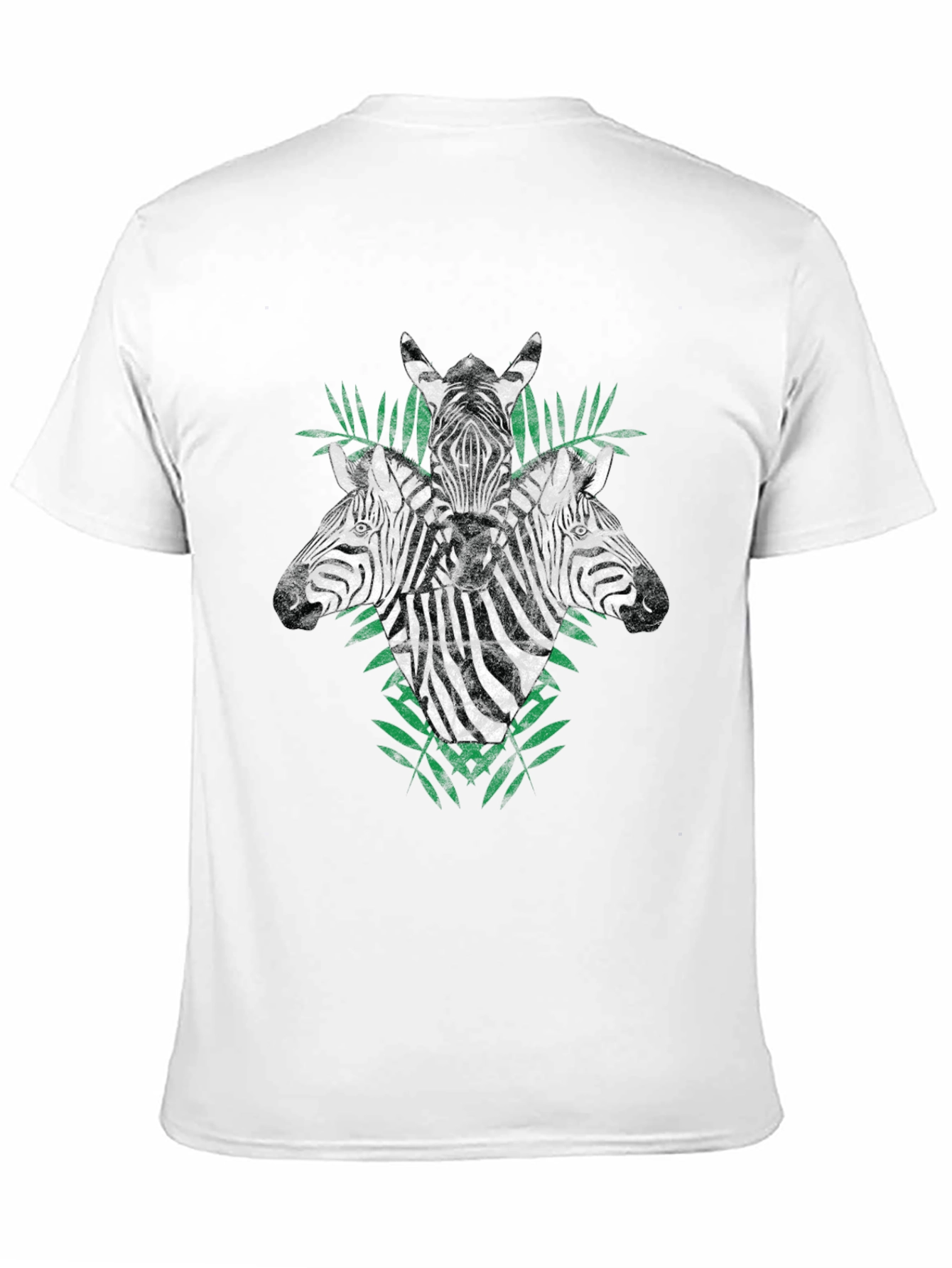 Zebra Head Graphic Print Black T-Shirt - 11