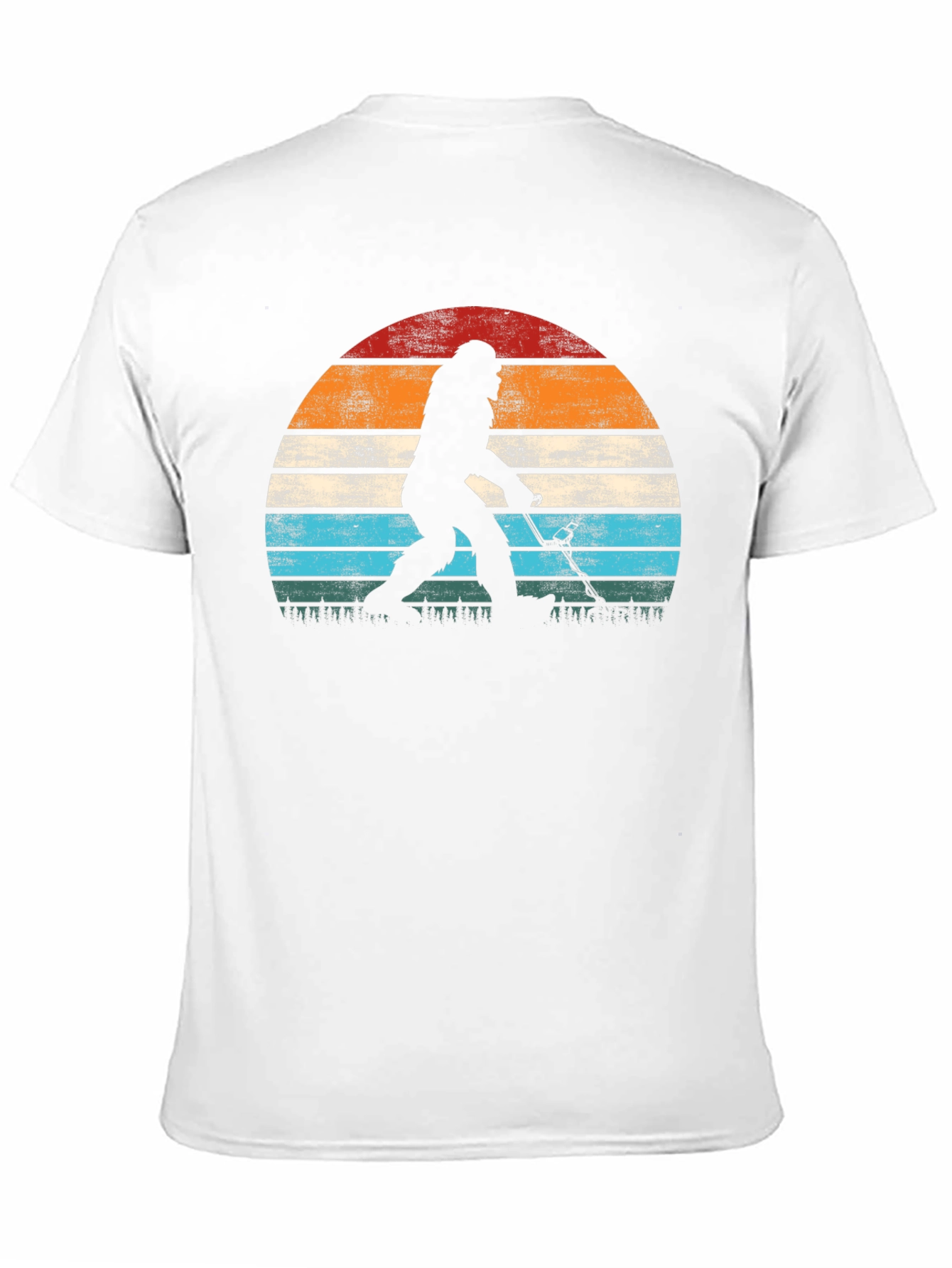 Black Bigfoot Hockey Sunset Graphic T-Shirt view 11